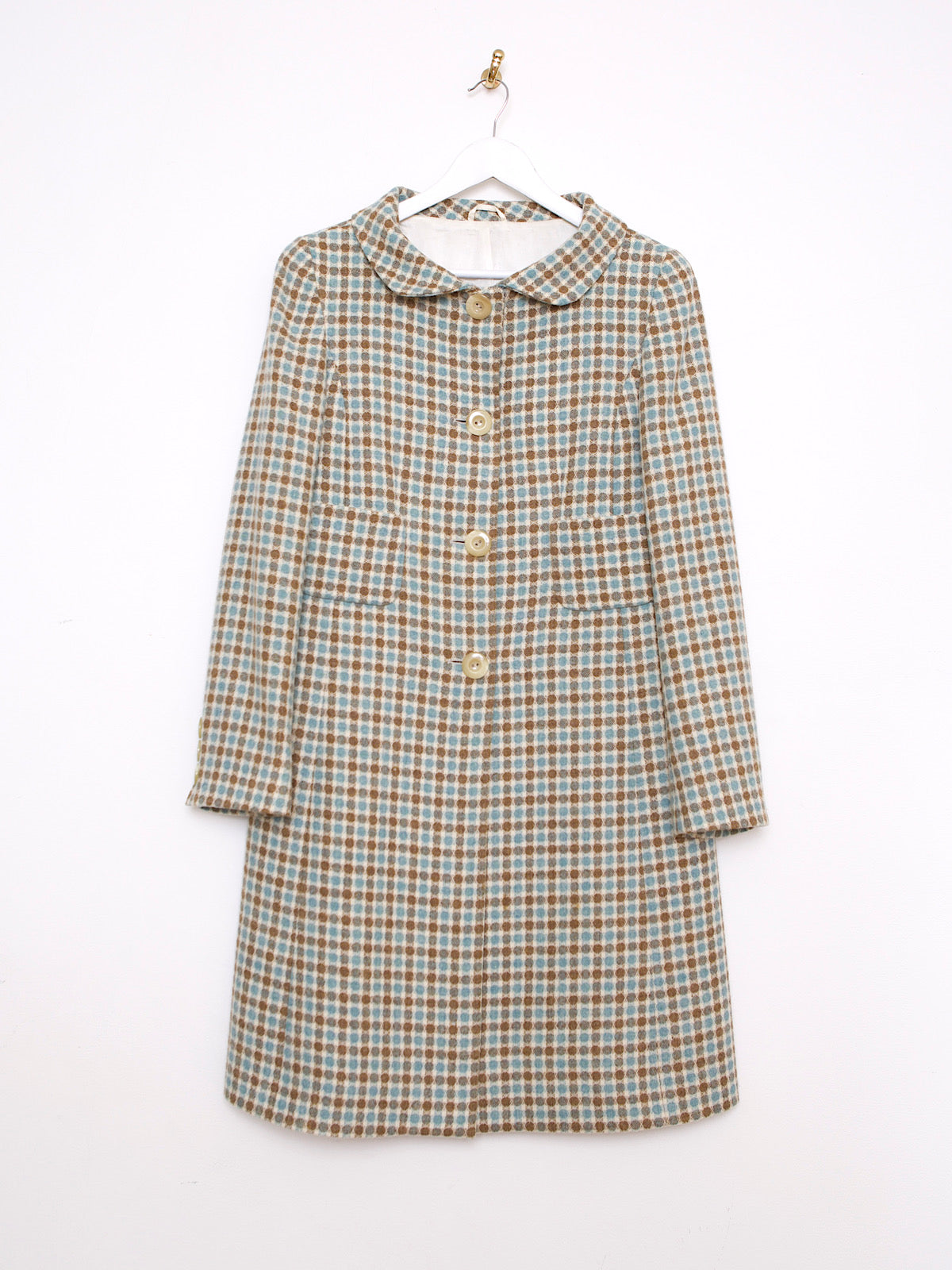VINTAGE LIGHT WOOL COAT PETER PAN COLLAR