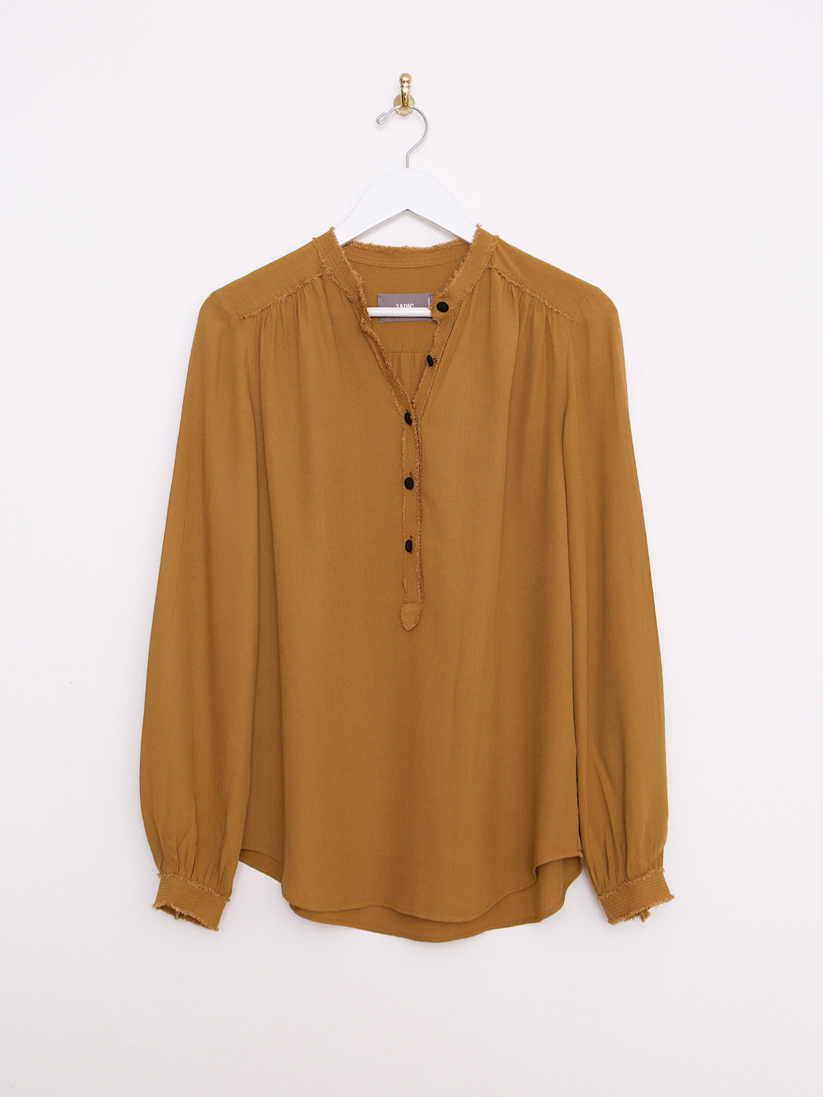 Flowing brown blouse shirt Mao collar by Zadig & Voltaire