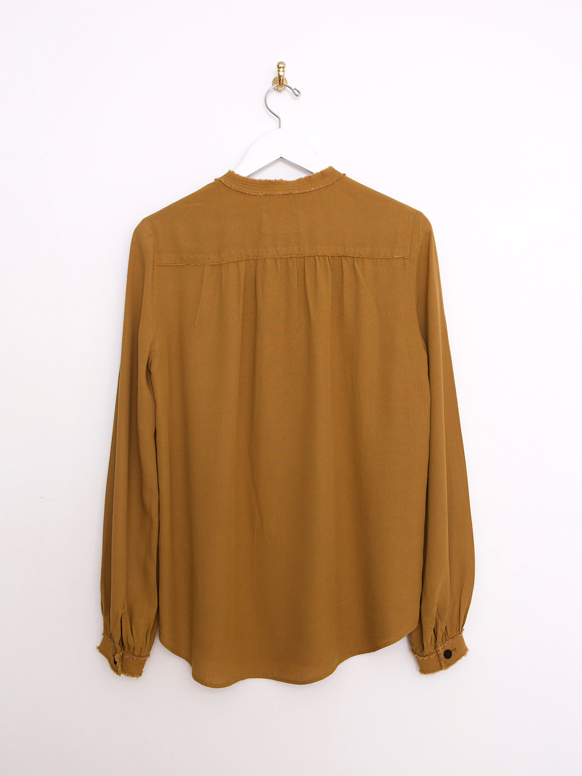 Flowing brown blouse shirt Mao collar by Zadig & Voltaire