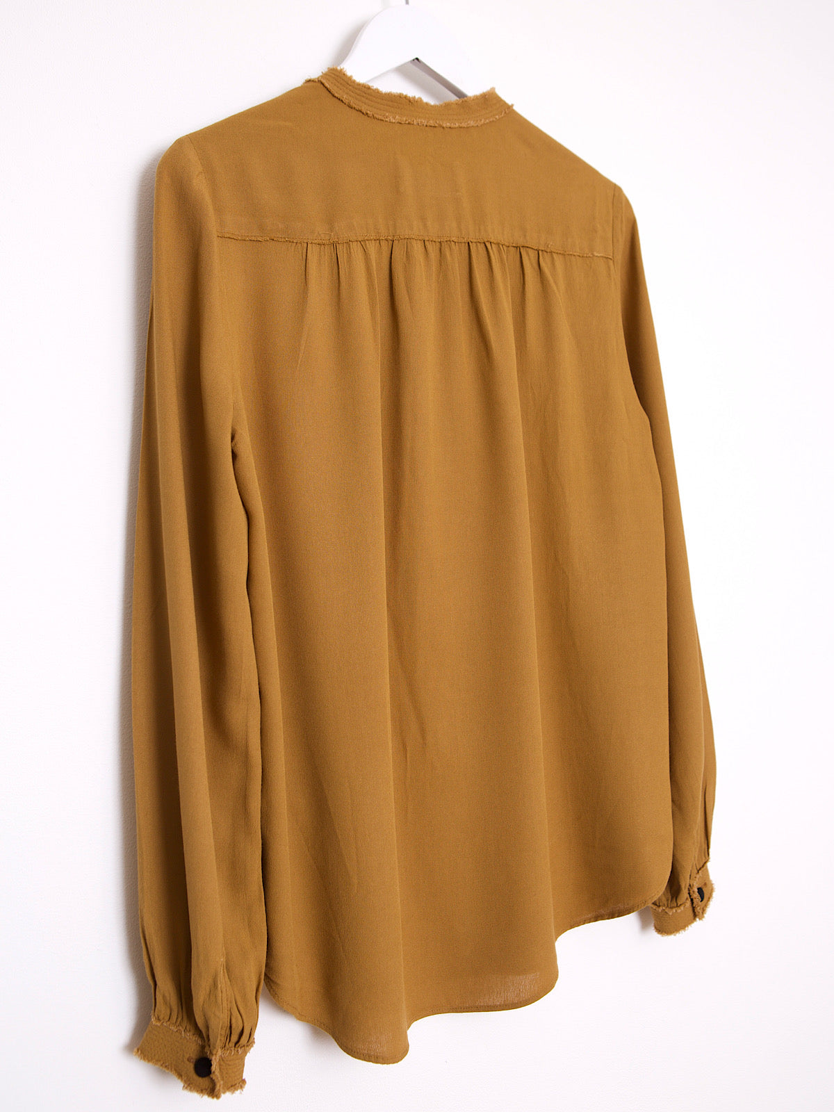 Flowing brown blouse shirt Mao collar by Zadig & Voltaire