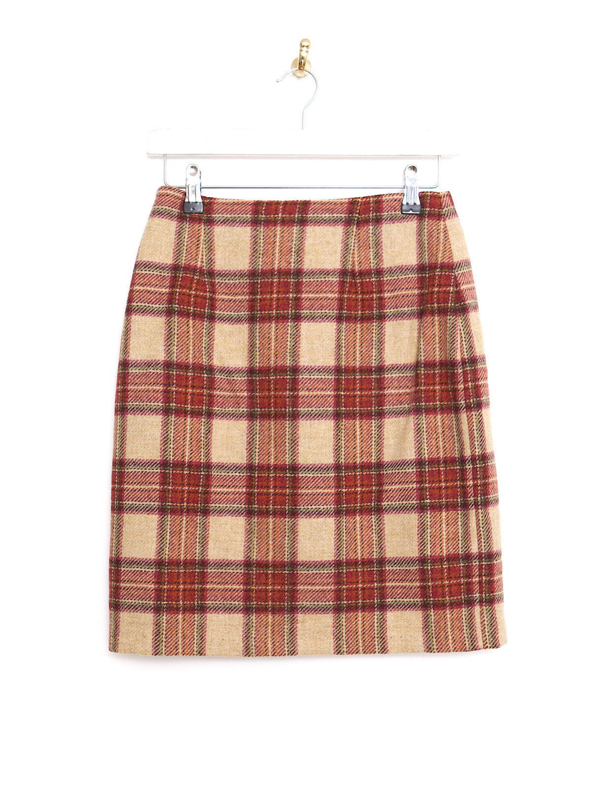 Vintage pure wool tartan mini pencil skirt by Laura Ashley