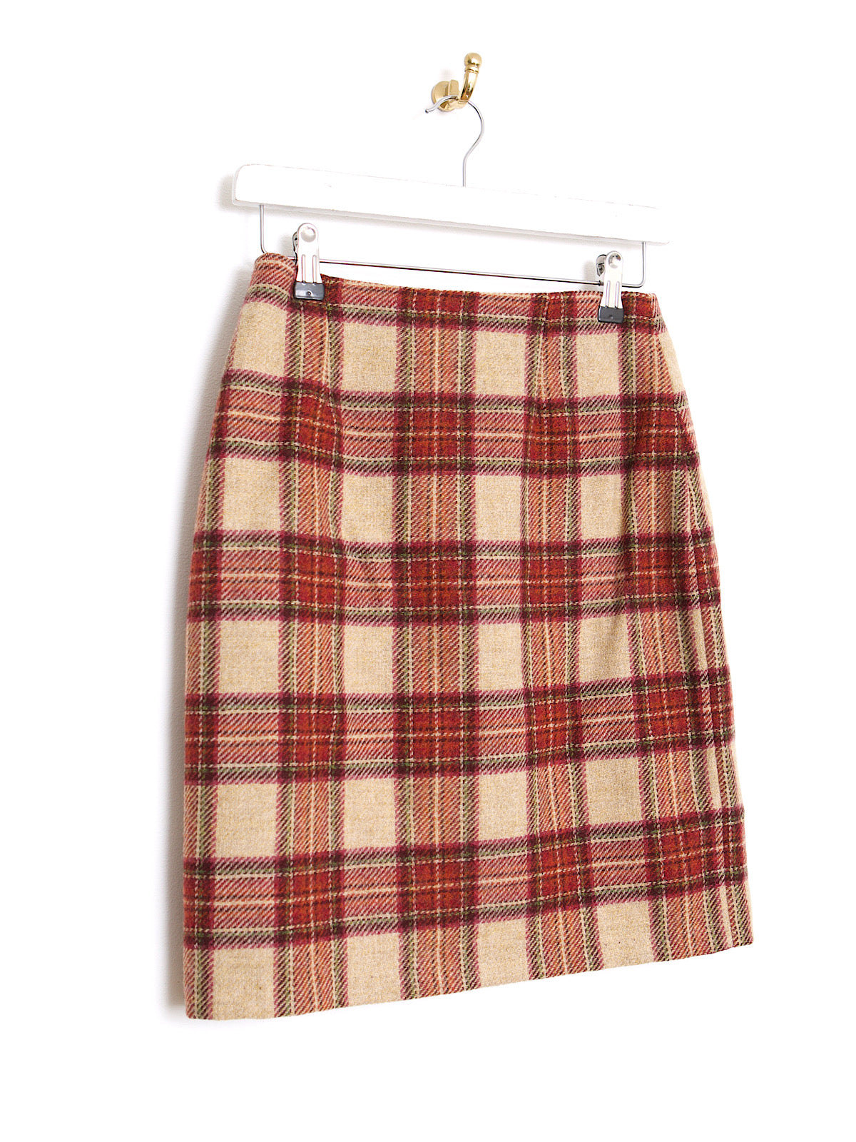 Vintage pure wool tartan mini pencil skirt by Laura Ashley