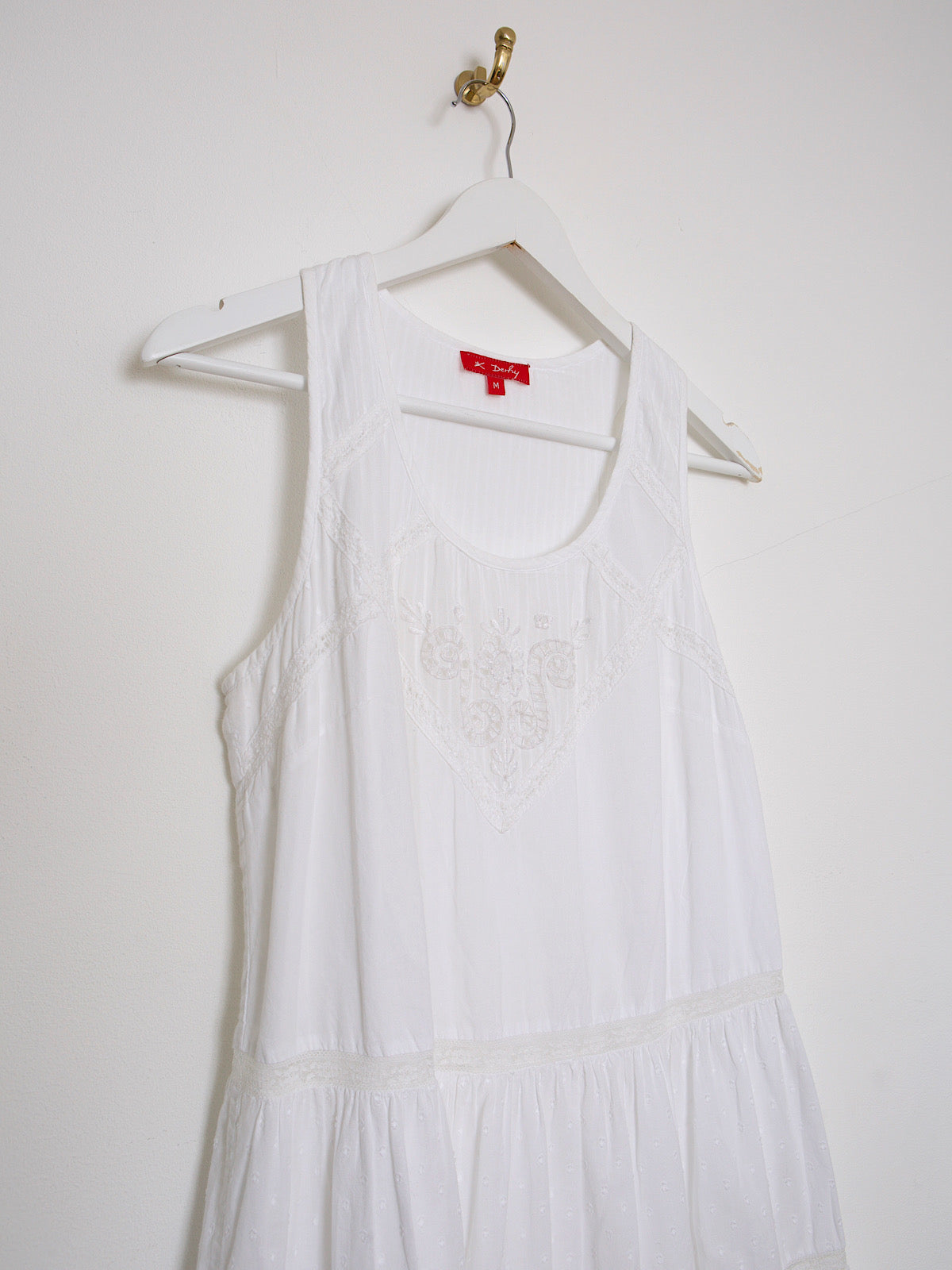 Vintage white cotton lace mini dress