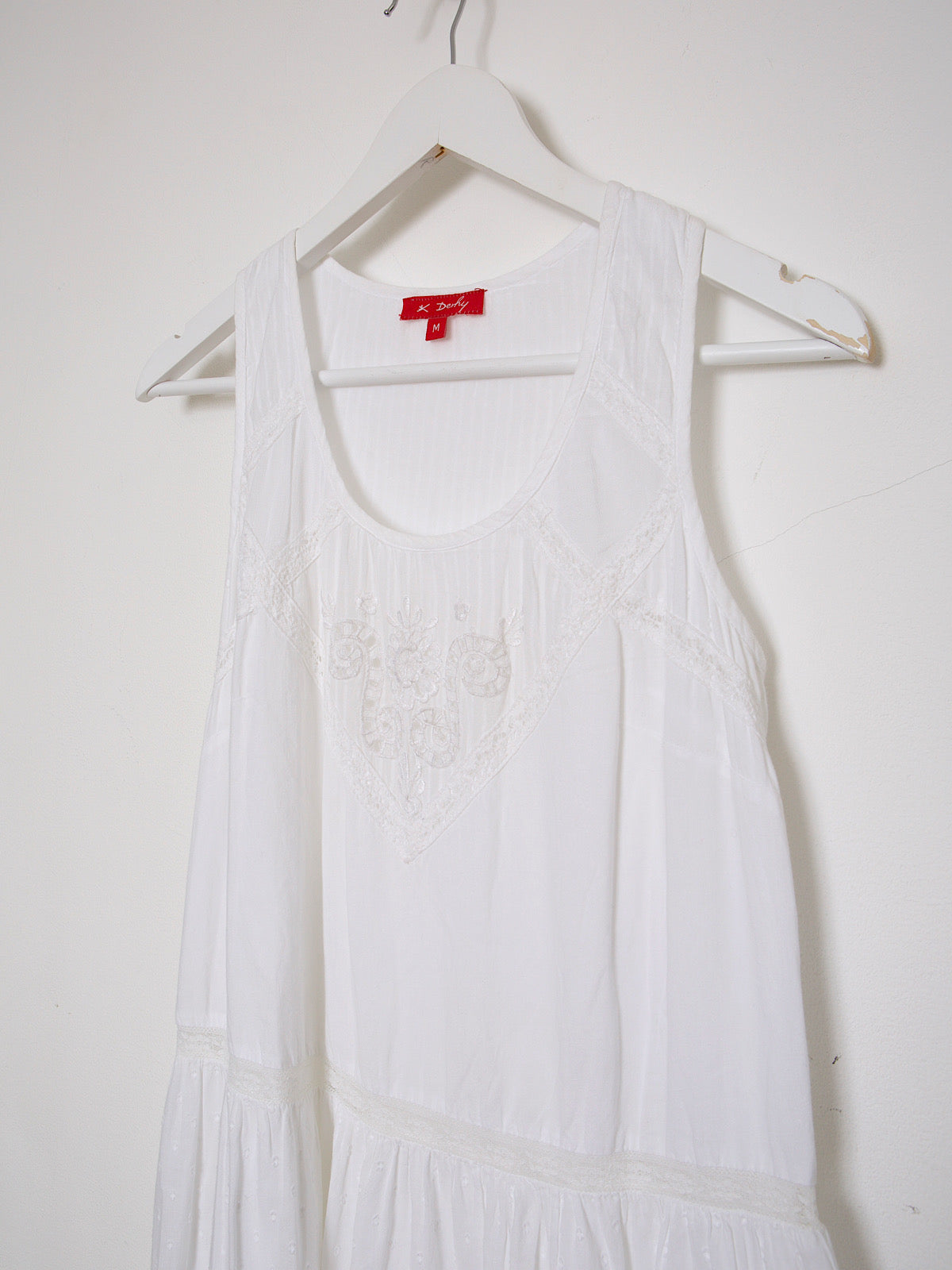 Vintage white cotton lace mini dress