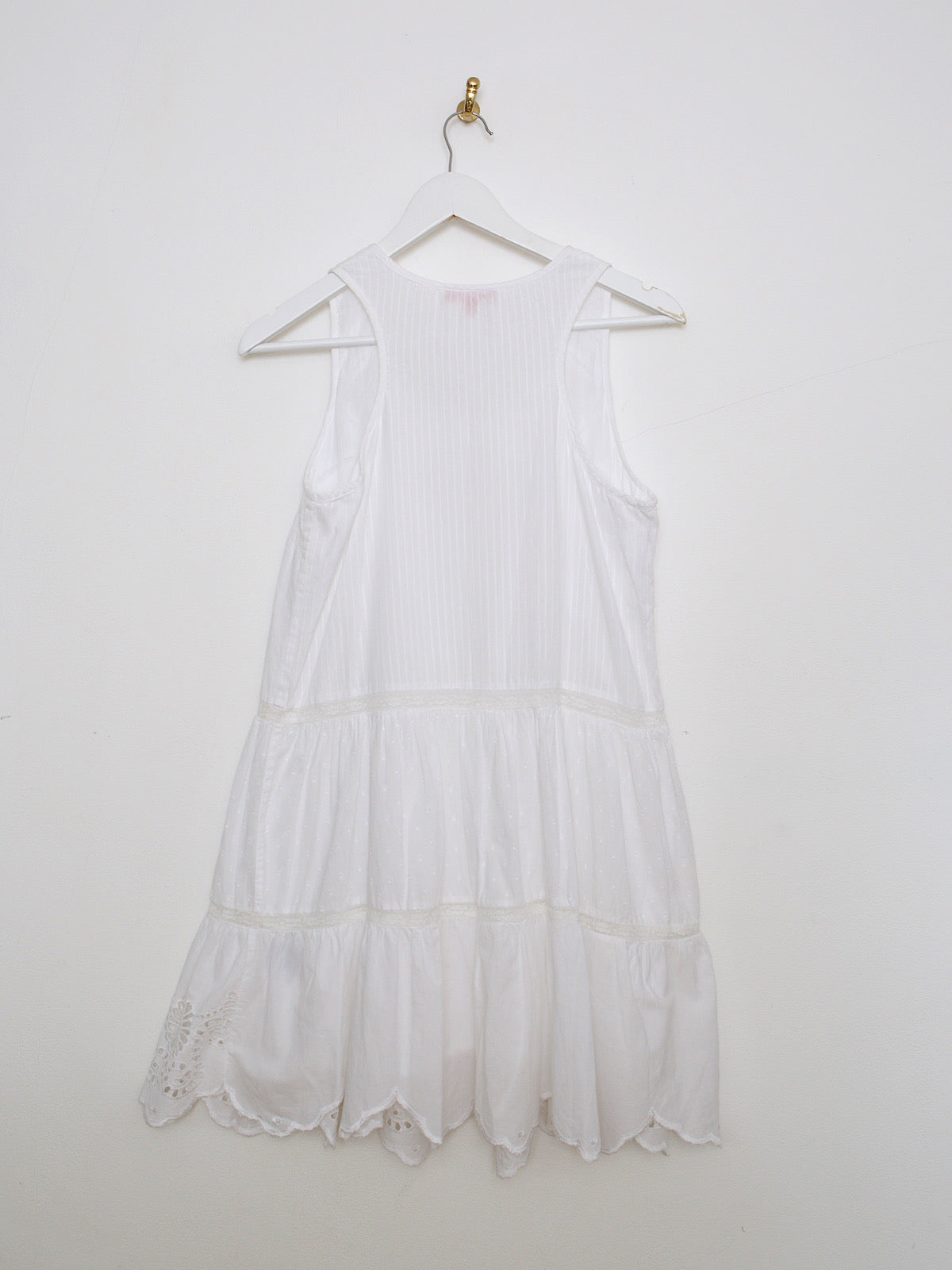 Vintage white cotton lace mini dress