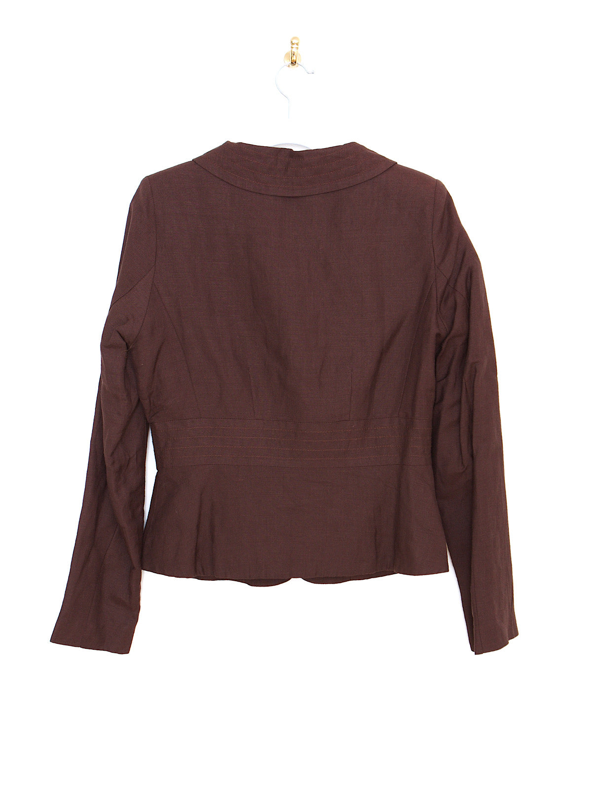 Vintage brown linen fitted blazer
