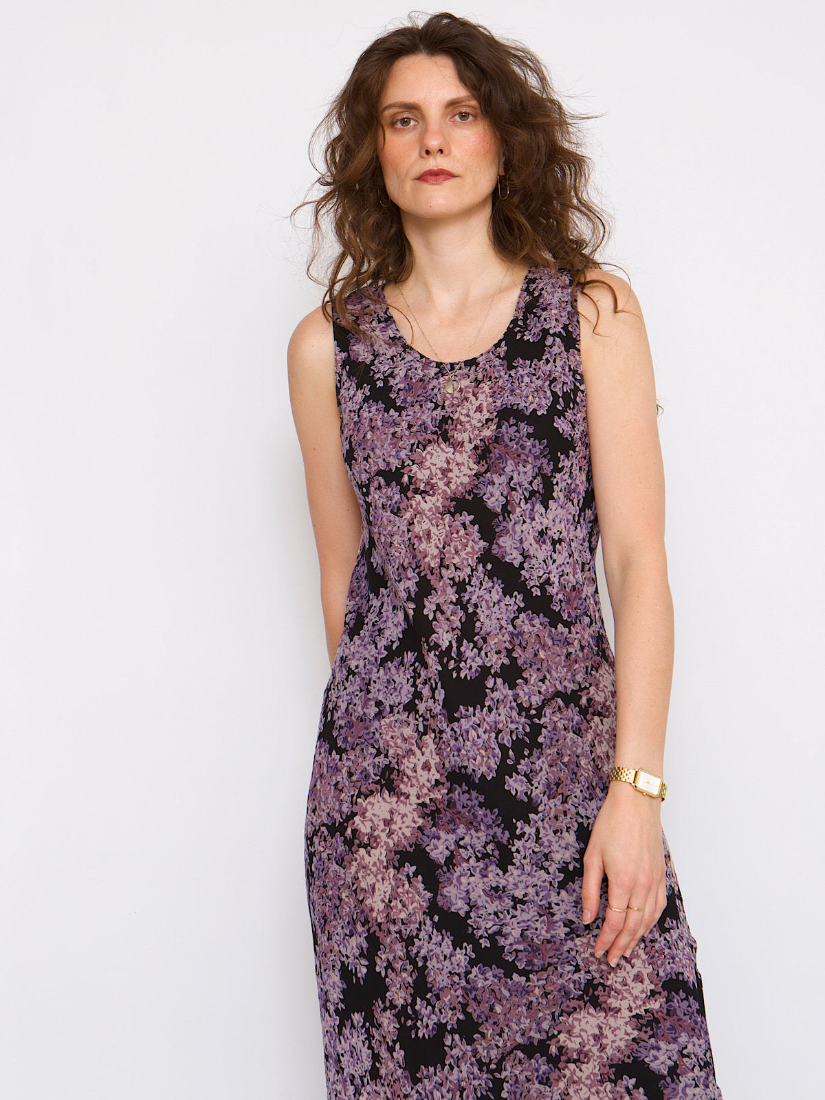 90s slip dress maxi length small flower print