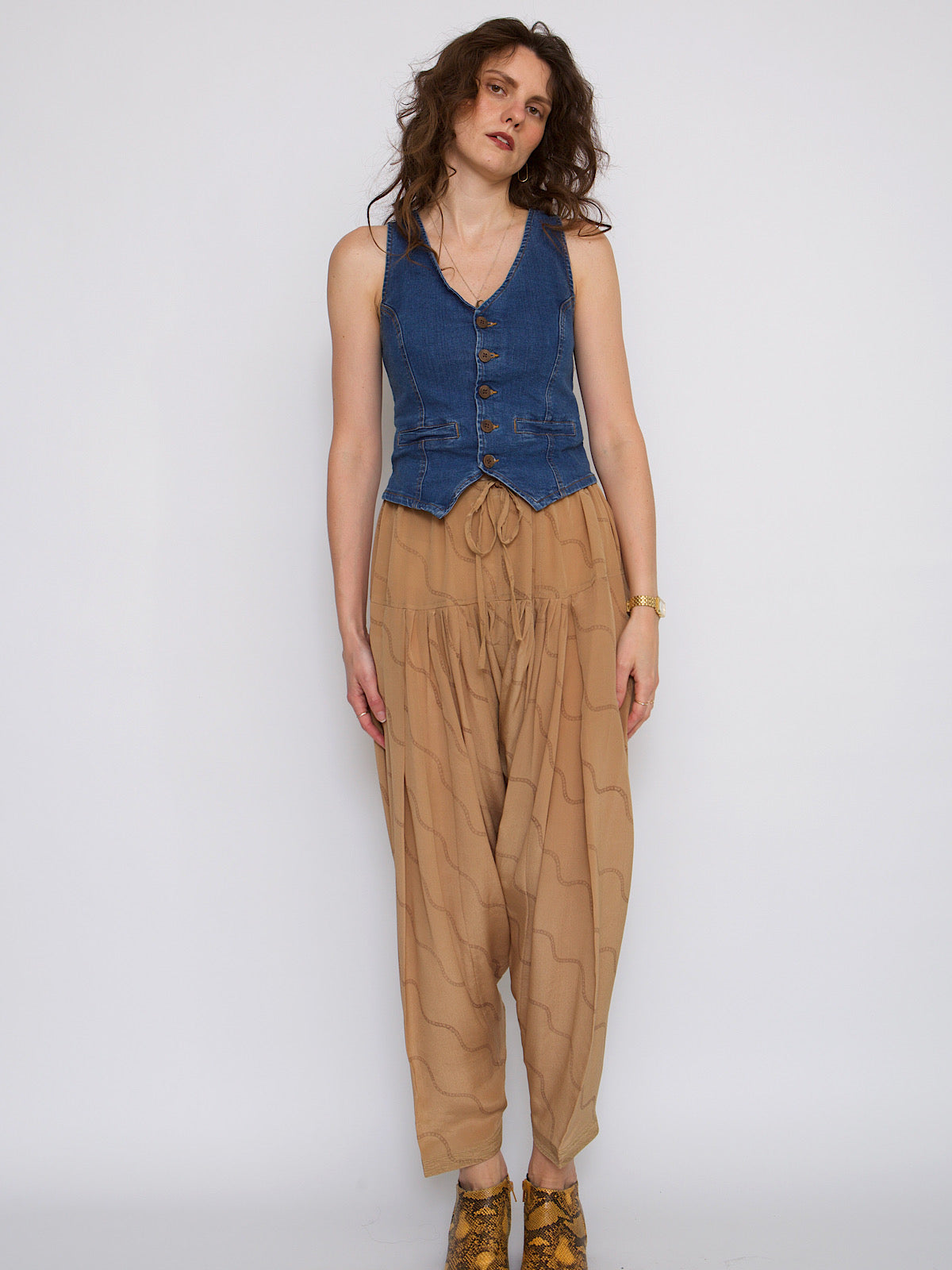 Vintage silk harem trousers
