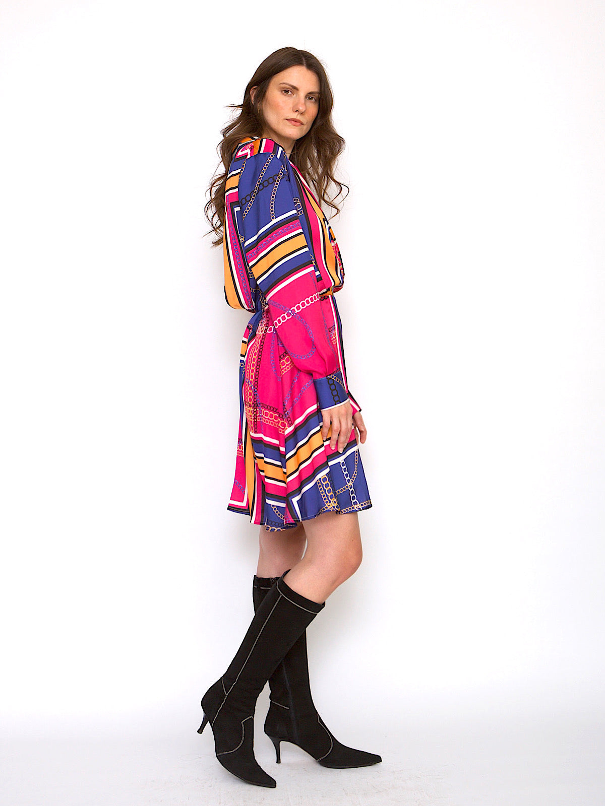 Colourful party scarf dress shirt collar