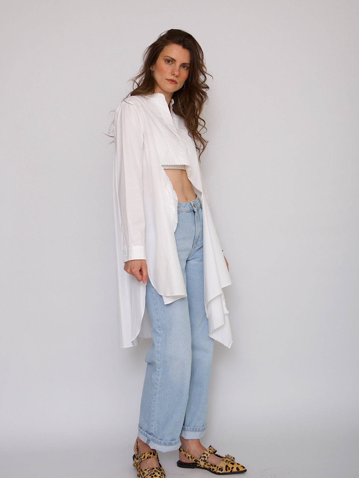 Unstructured white cotton shirt by Viktor & Rolf