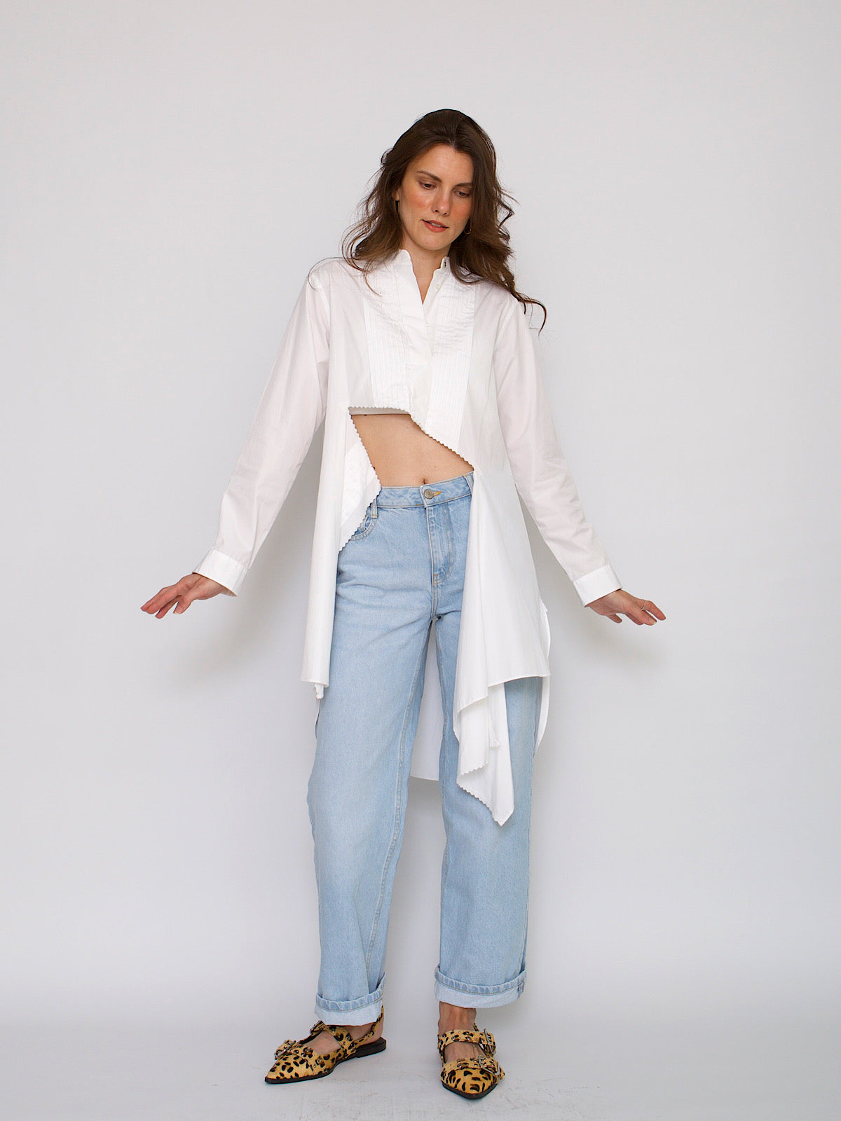 Unstructured white cotton shirt by Viktor & Rolf