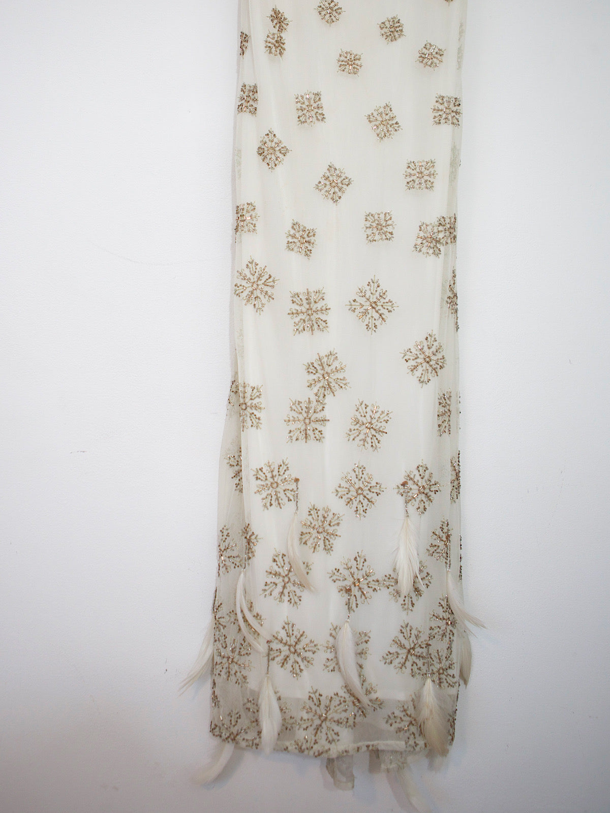 Vintage Karen Millen winter party dress beaded snow flakes