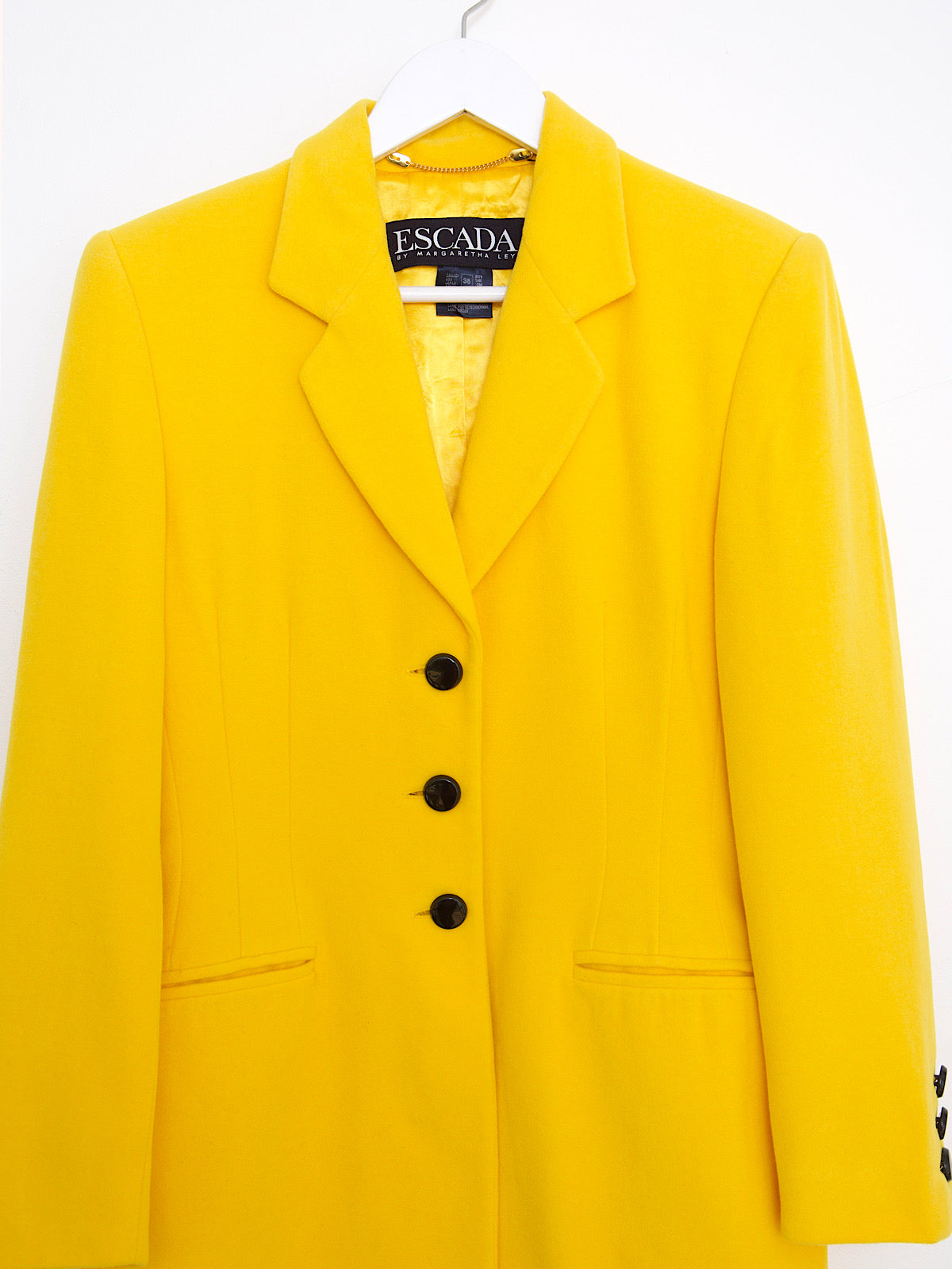 Vintage wool yellow blazer by Escada Margaretha Ley