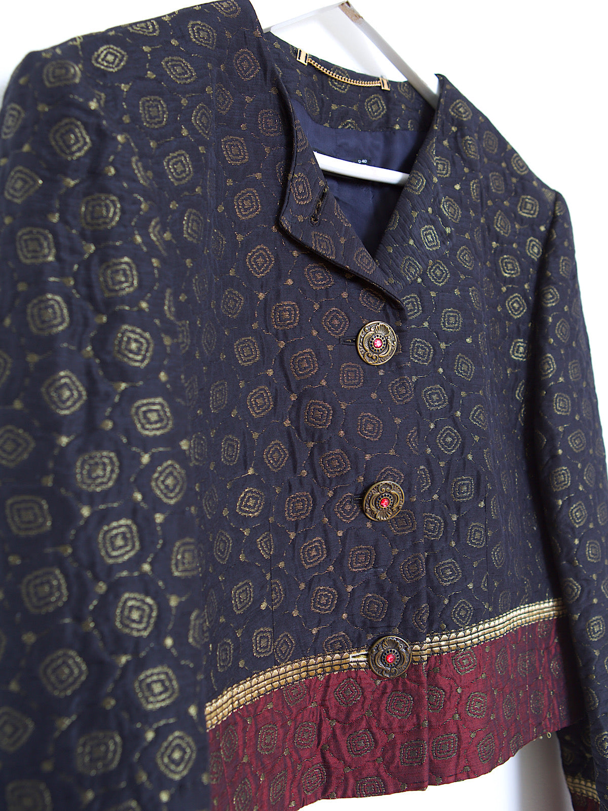 Vintage short jacket with pretty jewellery buttons