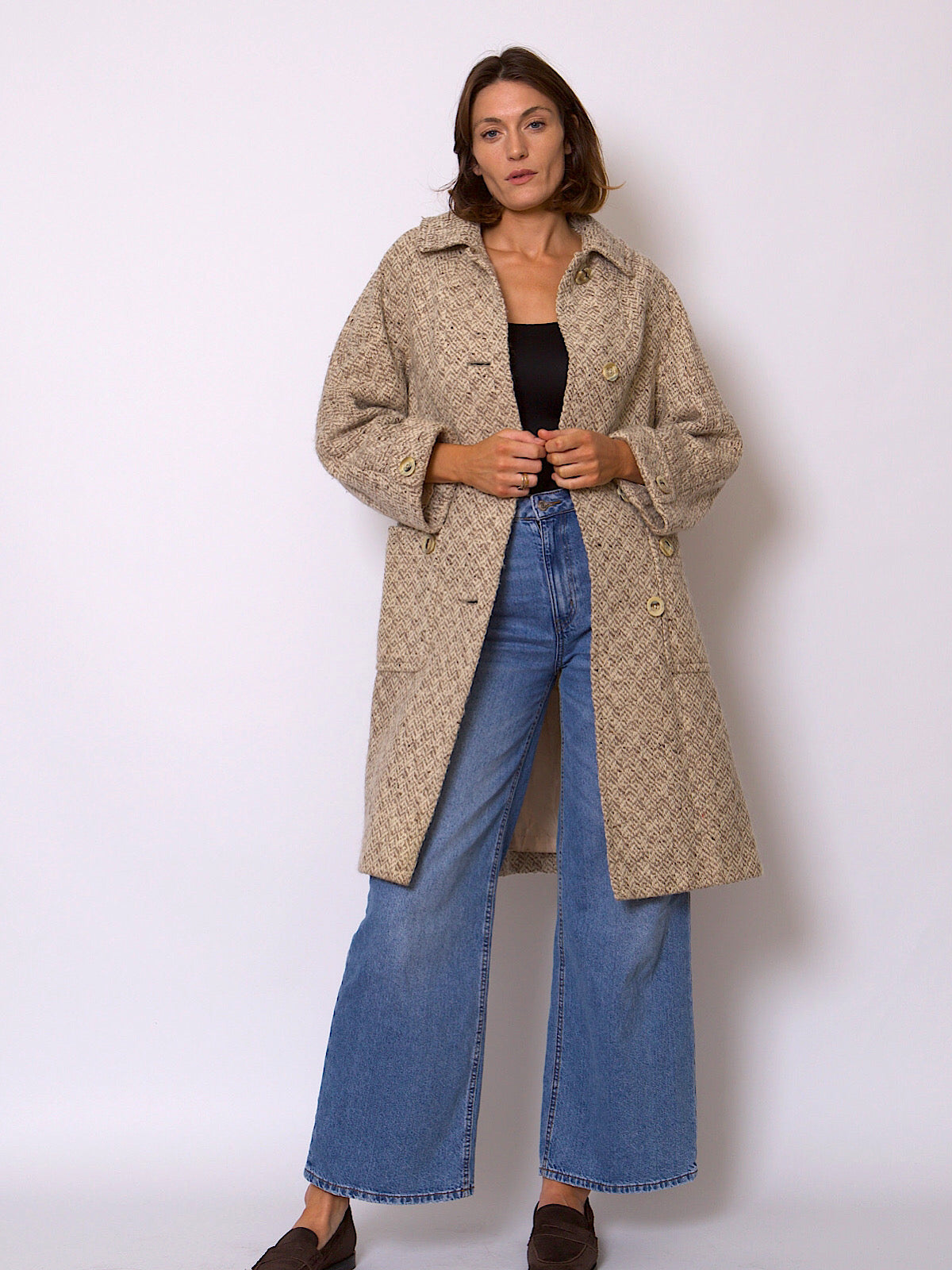 Rare 60s VINTAGE WOOL TWEED AQUASCUTUM FOR HARRODS