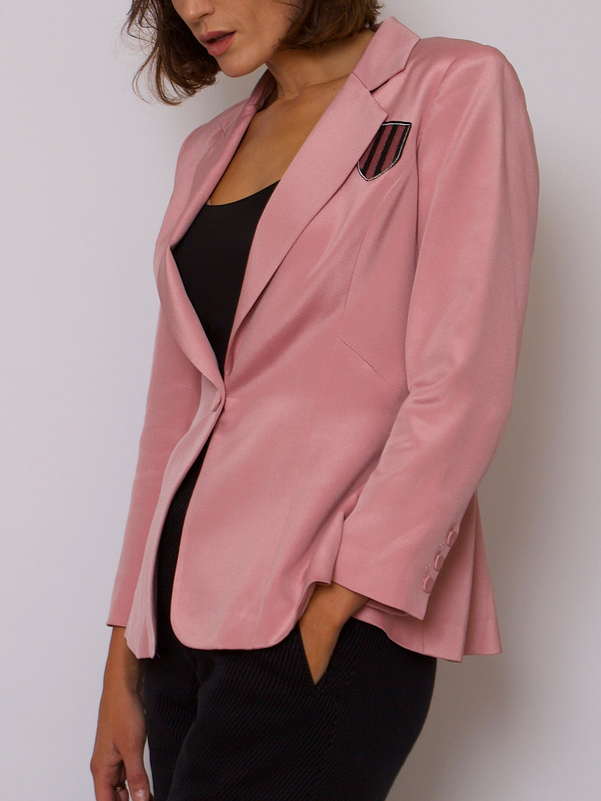 00s VINTAGE CHRISTIAN DIOR CROPPED BLAZER PURE SILK