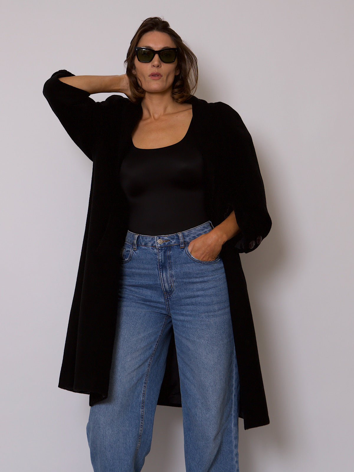 VINTAGE PURE WOOL BLACK OVERALL COAT