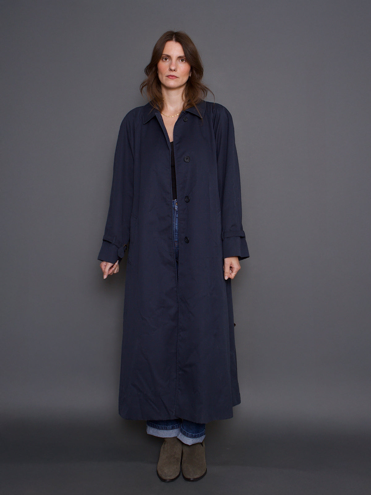 VINTAGE AQUASCUTUM NAVY TRENCH