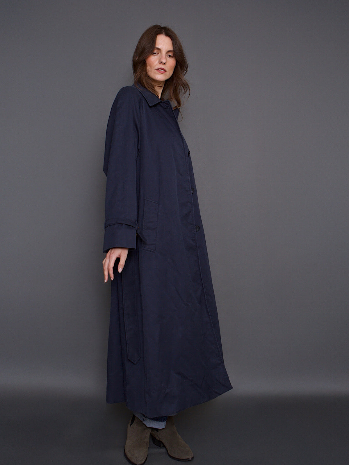VINTAGE AQUASCUTUM NAVY TRENCH