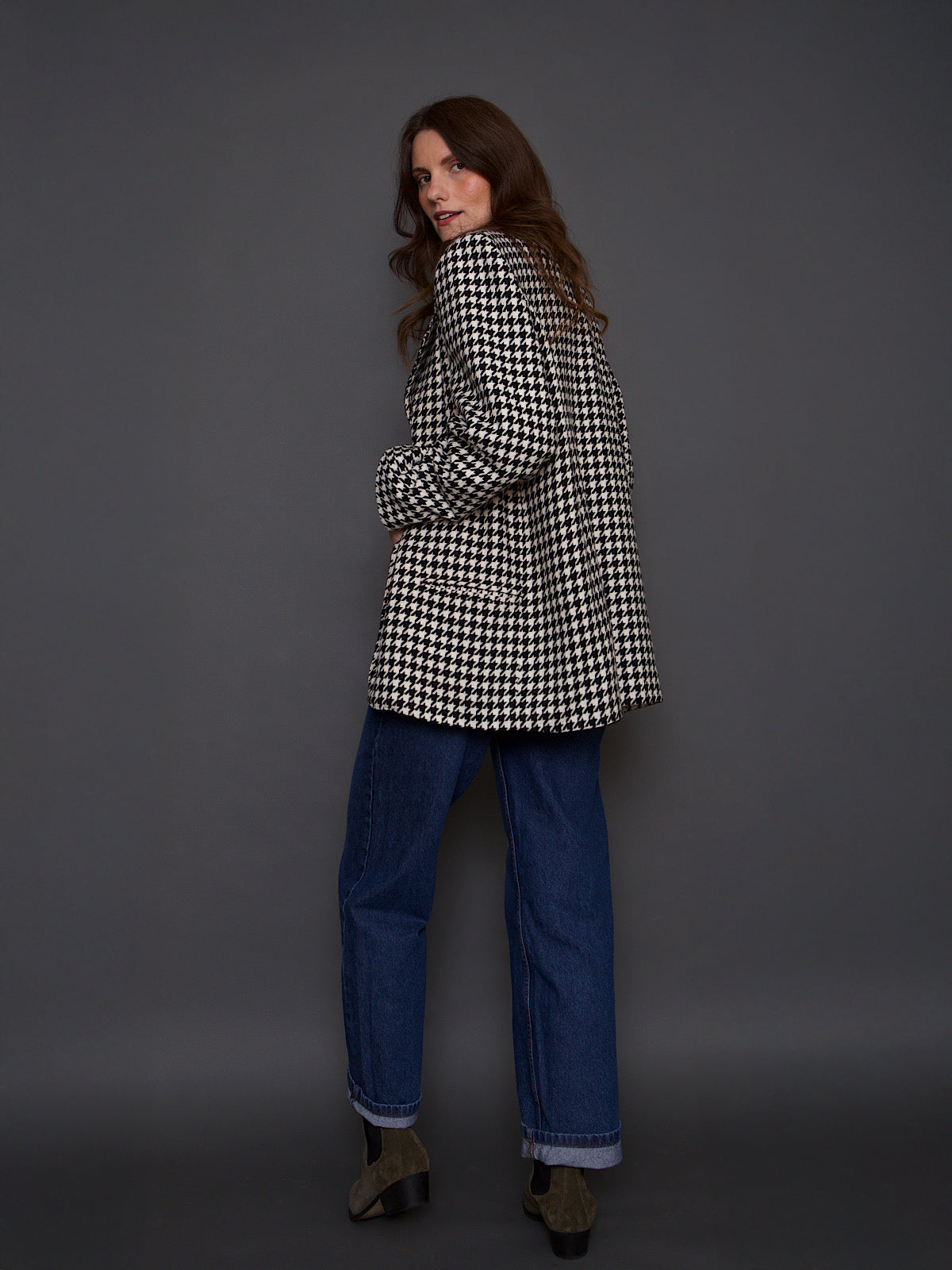 VINTAGE DOGTOOTH OVERSIZED BLAZER