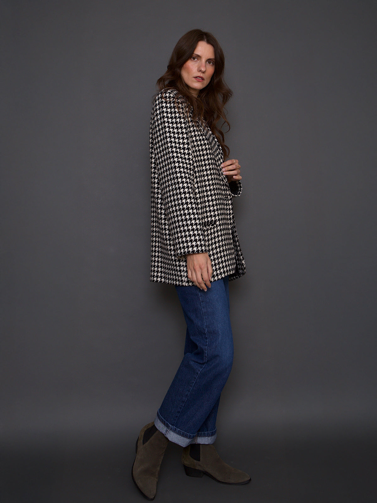 VINTAGE DOGTOOTH OVERSIZED BLAZER