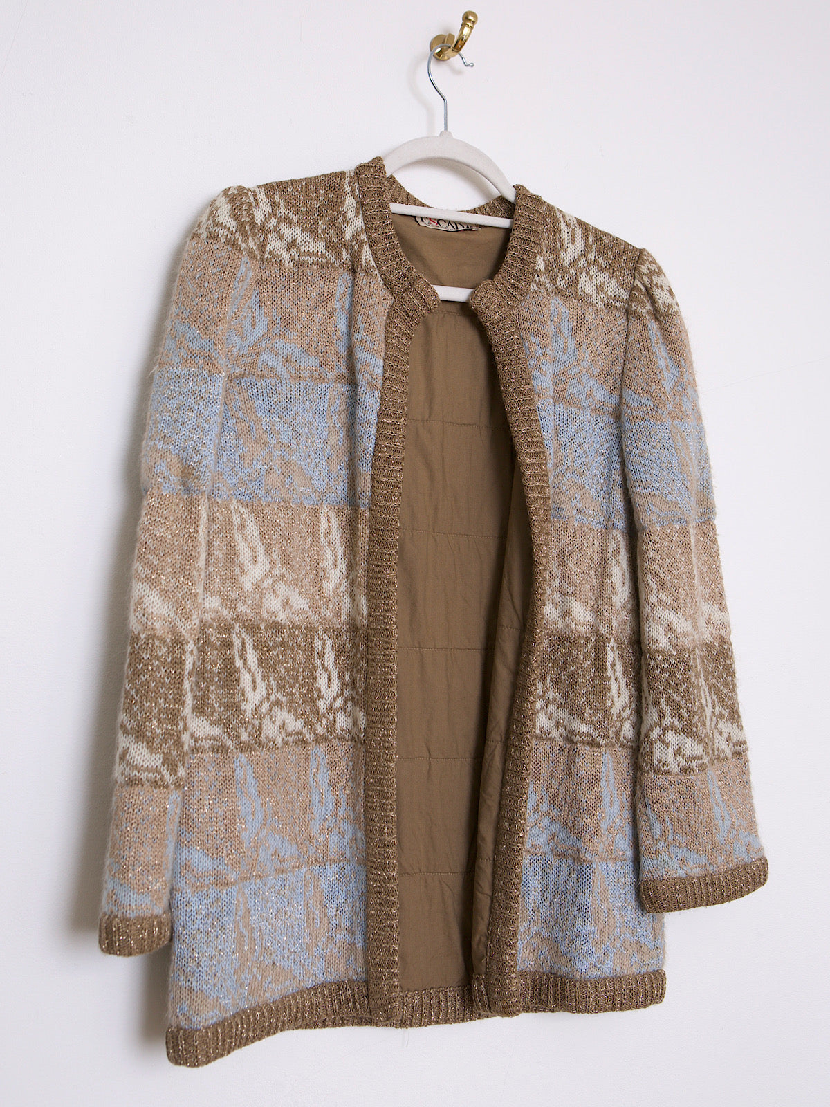 90S VINTAGE ESCADA WOOL CARDIGAN WITH GOLD