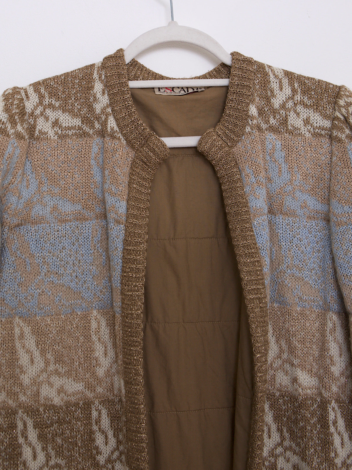 90S VINTAGE ESCADA WOOL CARDIGAN WITH GOLD
