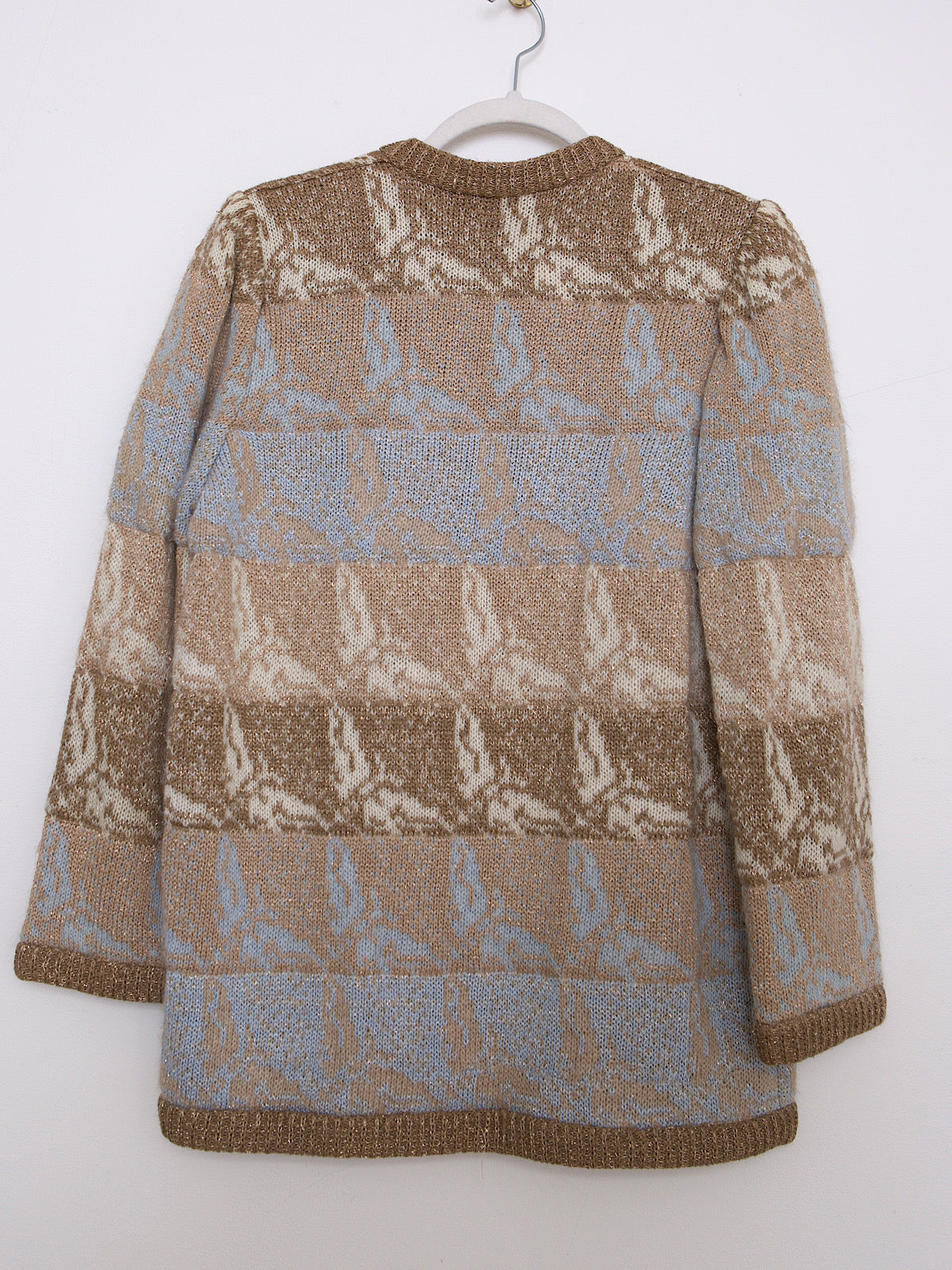 90S VINTAGE ESCADA WOOL CARDIGAN WITH GOLD