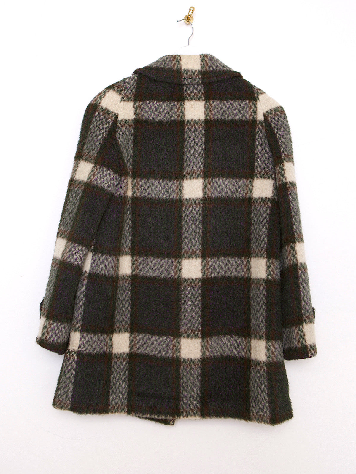 60S VINTAGE LAMA & MOHAIR WOOL COAT DOUBLE BREASTED