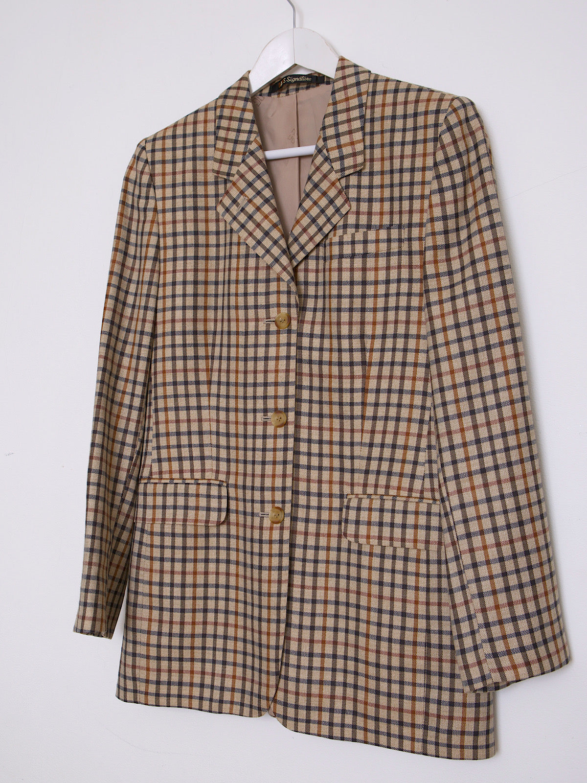 LUXURY BRITISH DAKS BLAZER CLASSIC TARTAN WOOL & SILK