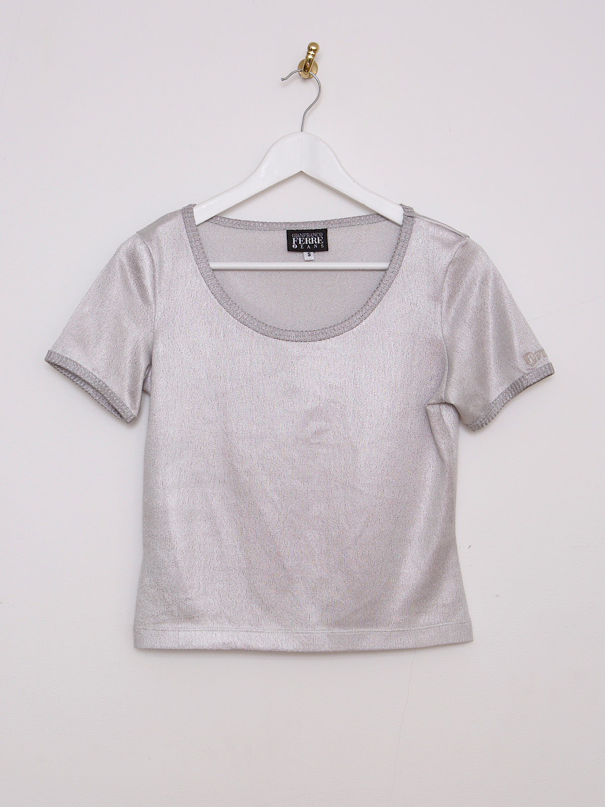 90S VINTAGE GIANFRANCO FERRÉ JEANS SILVER TOP