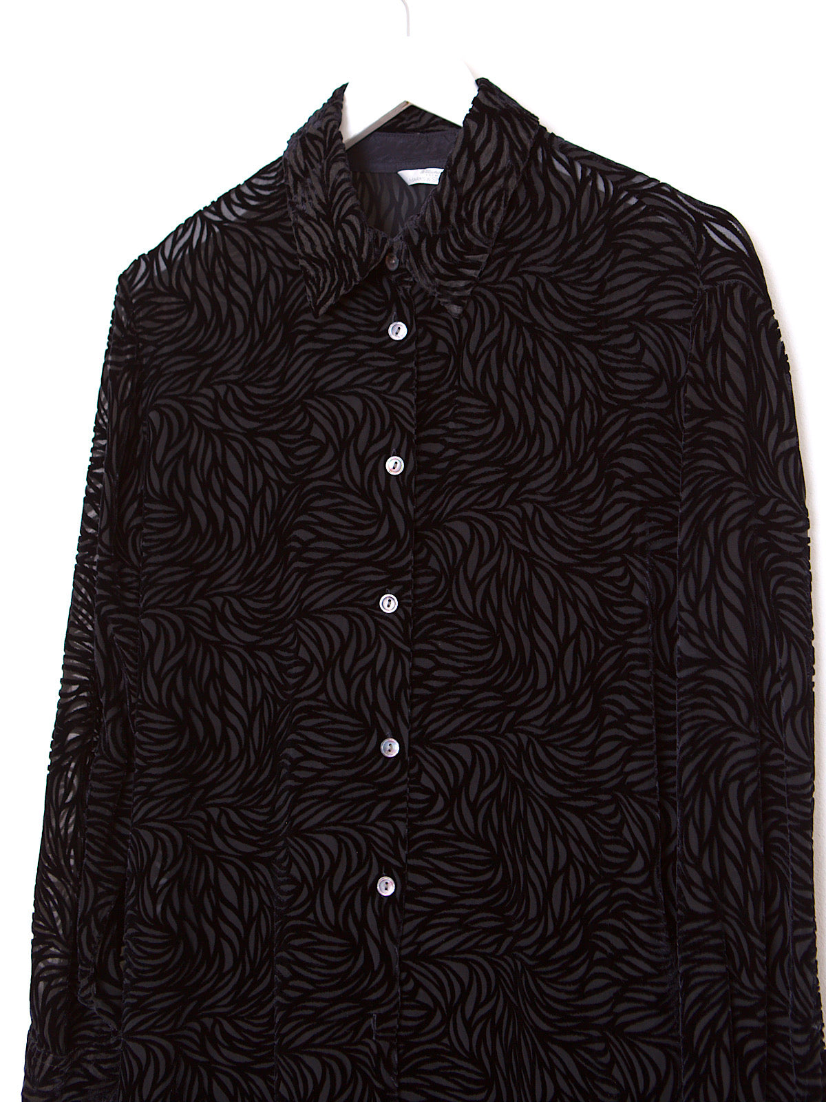 VINTAGE BLACK SHEER EVENING SHIRT