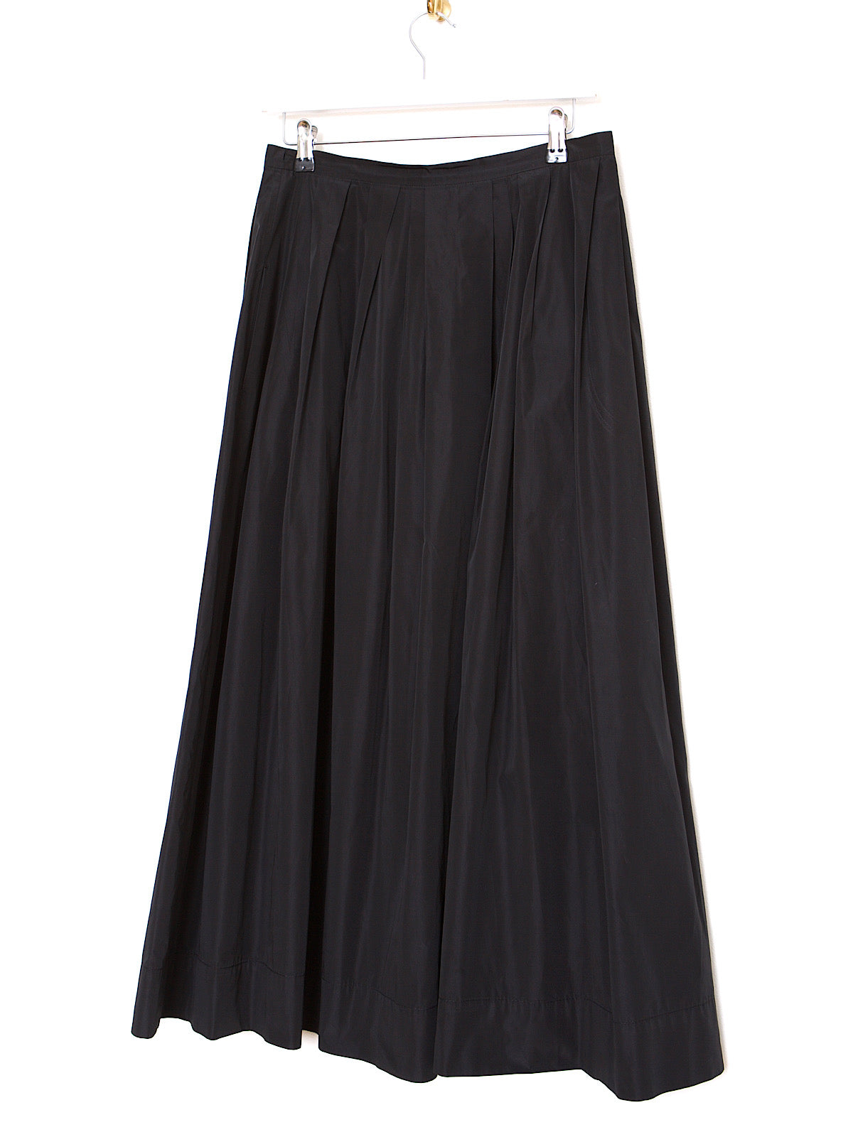 90S VINTAGE BLACK PLEATED MIDI SKIRT BY MAXMARA
