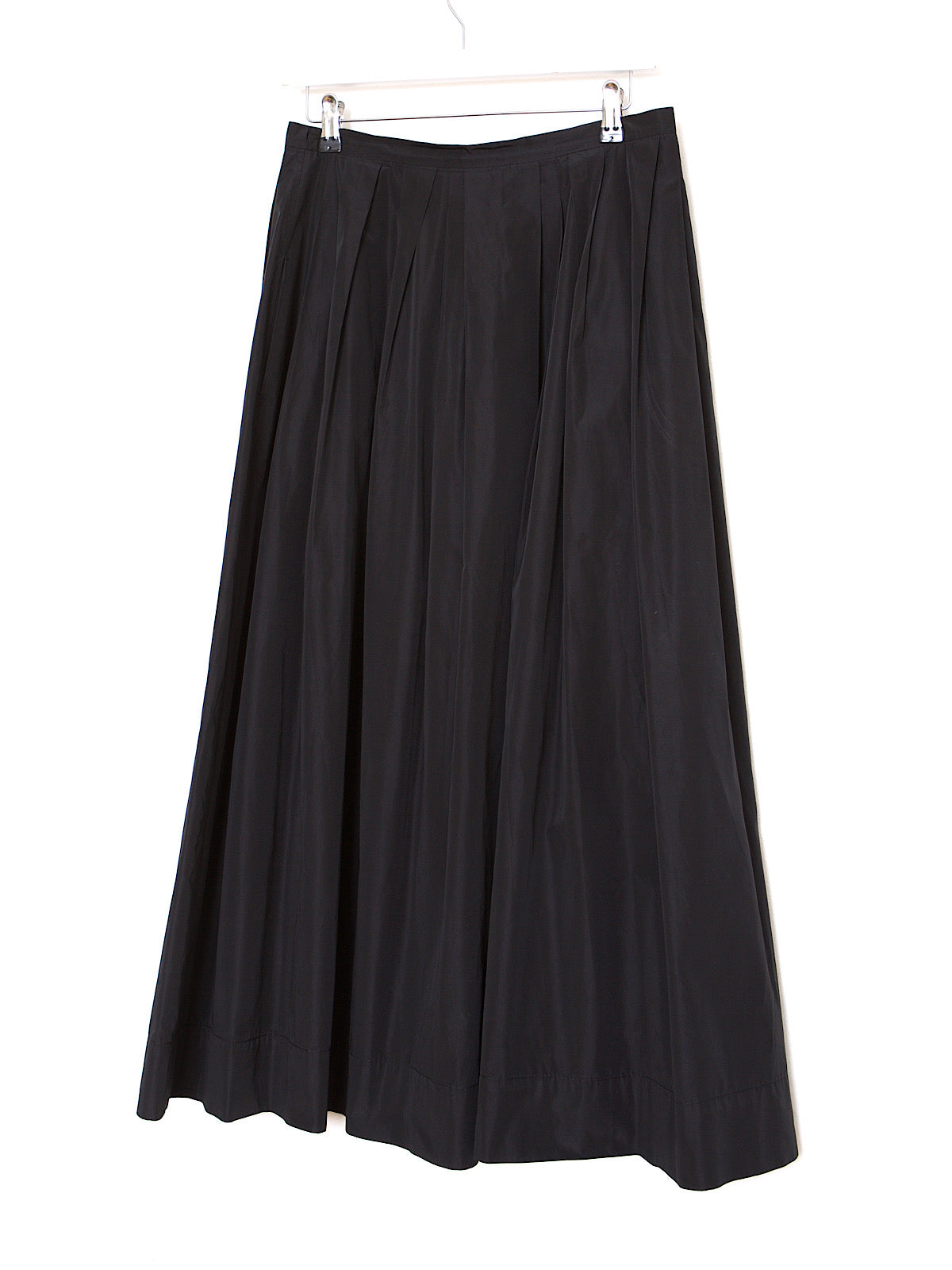 90S VINTAGE BLACK PLEATED MIDI SKIRT BY MAXMARA
