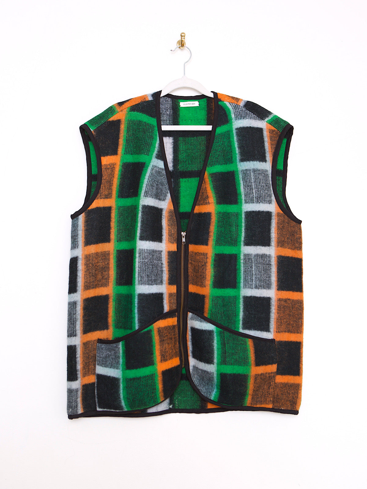 WAISTCOAT OVERSIZED WOOL TARTAN 60S VINTAGE