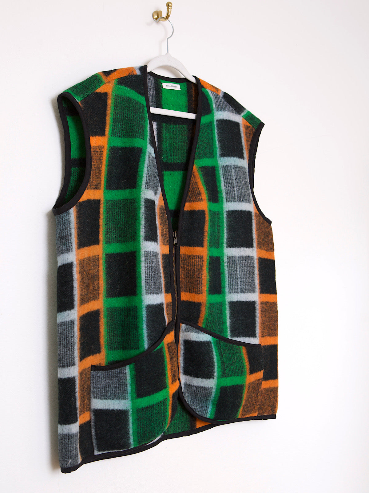WAISTCOAT OVERSIZED WOOL TARTAN 60S VINTAGE