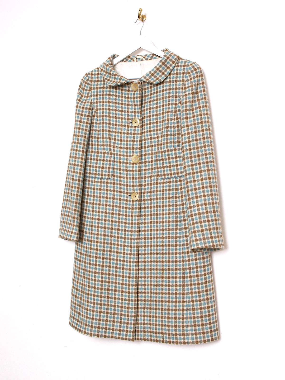 VINTAGE LIGHT WOOL COAT PETER PAN COLLAR