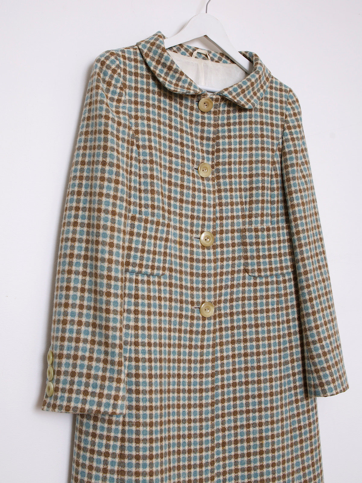 VINTAGE LIGHT WOOL COAT PETER PAN COLLAR