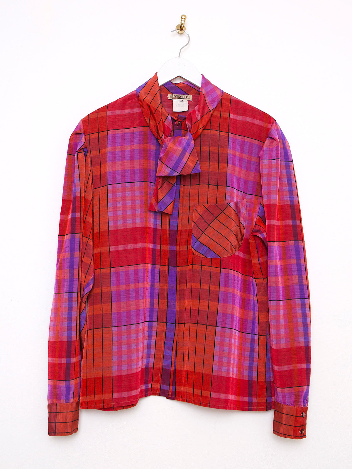 VINTAGE BRIGHT TARTAN SHIRT WITH CRAVATE