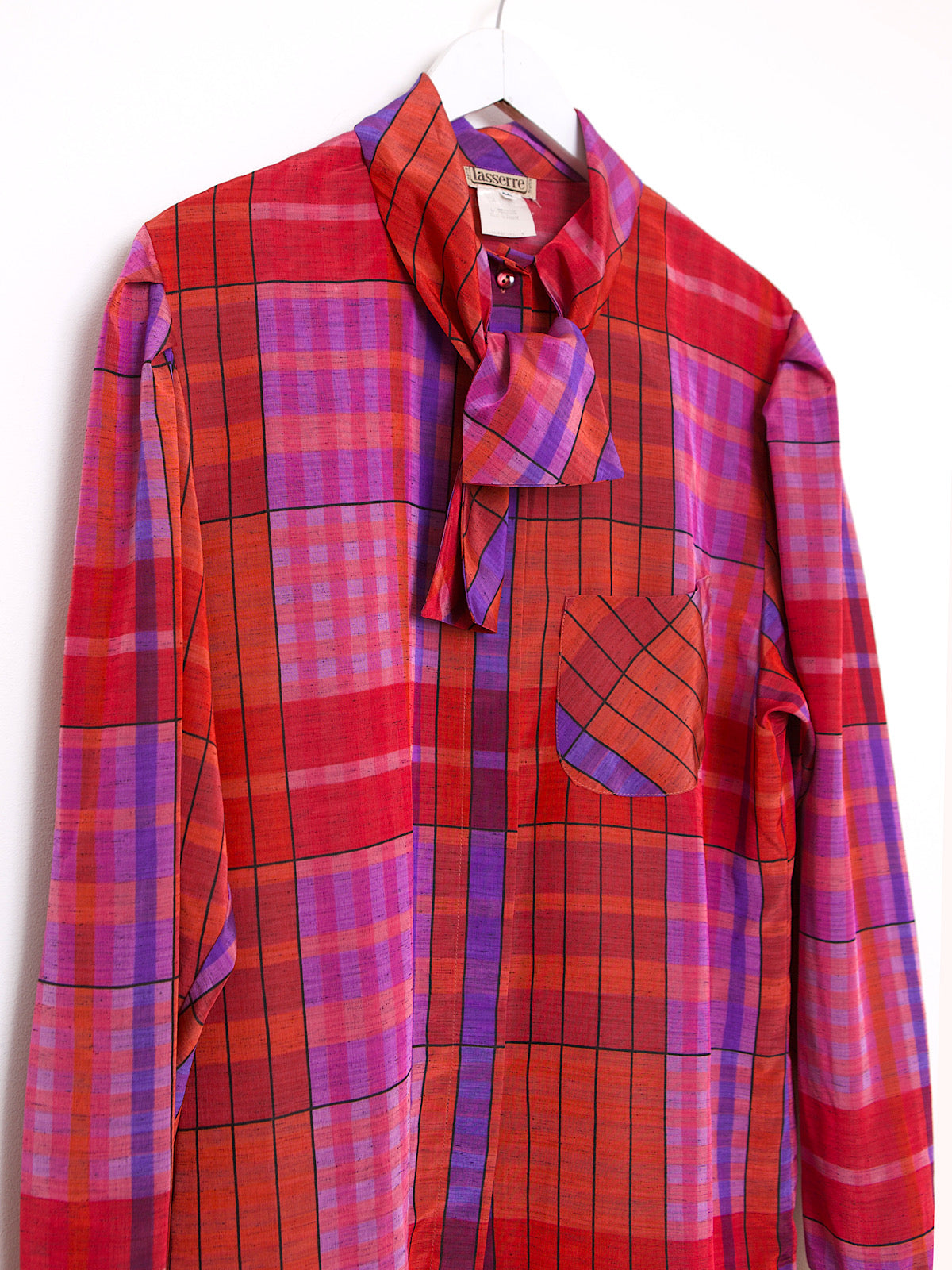 VINTAGE BRIGHT TARTAN SHIRT WITH CRAVATE
