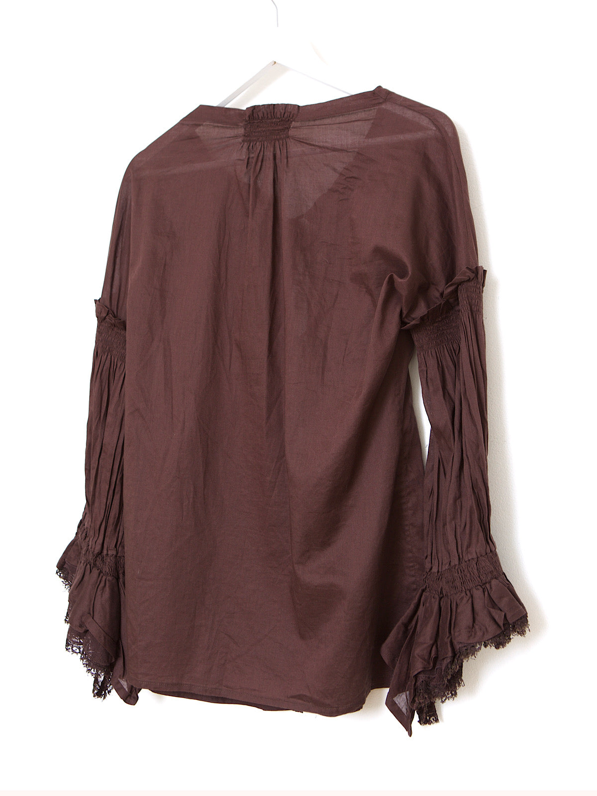 Y2K BROWN COTTON BLOUSE BY ROBERTO CAVALLI