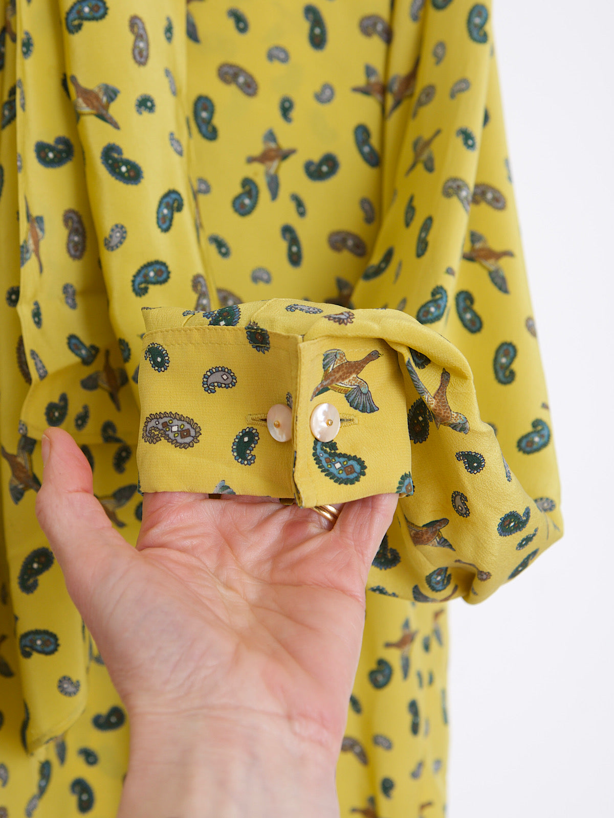 Vintage Escada pure silk shirt with scarf