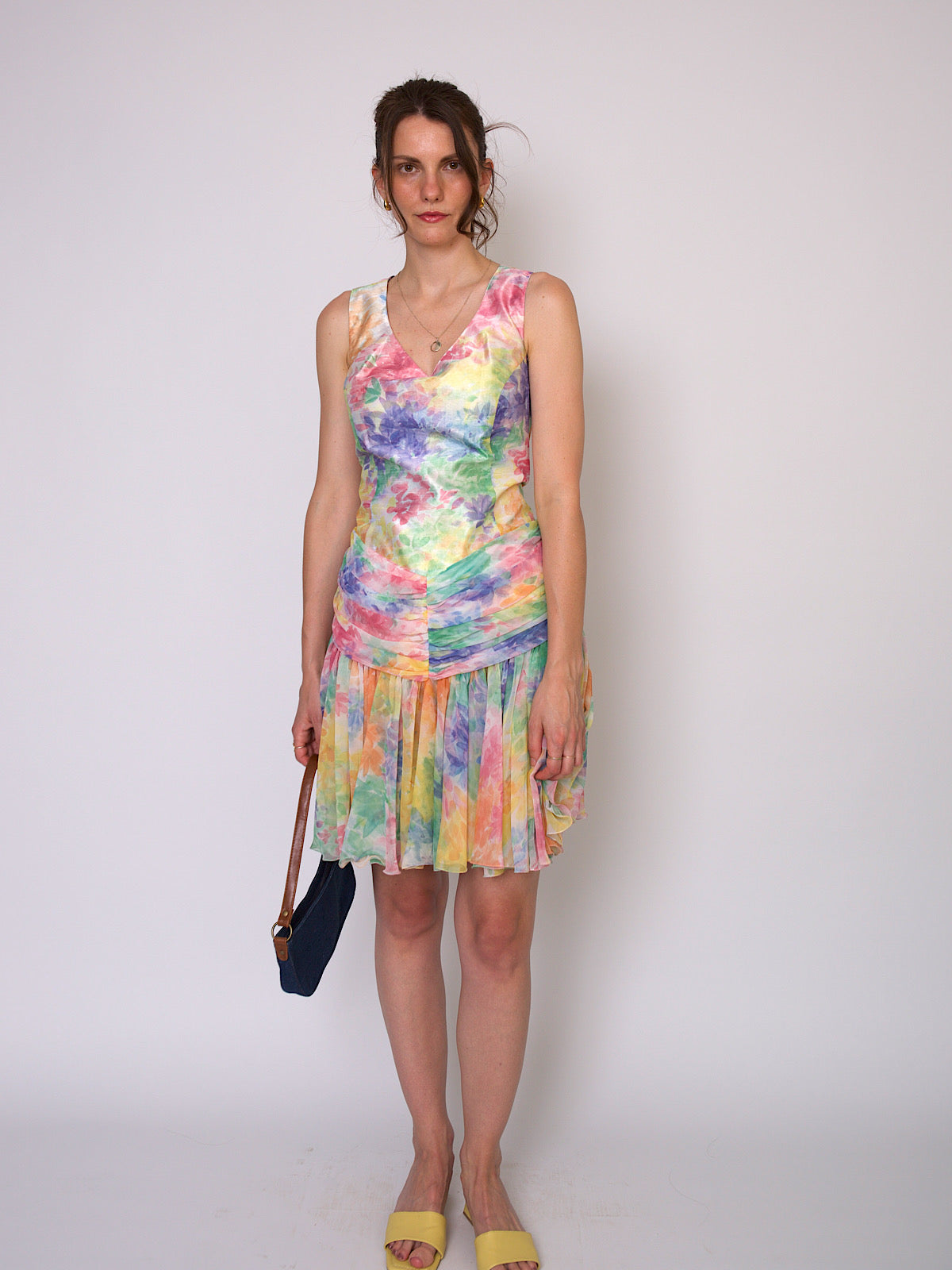 Vintage party dress short length by luxury brand Loris Azzaro