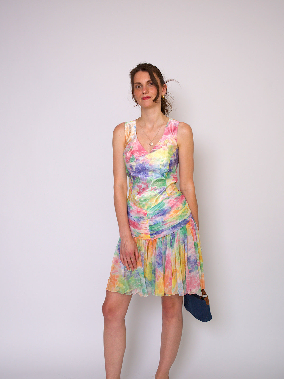 Vintage party dress short length by luxury brand Loris Azzaro