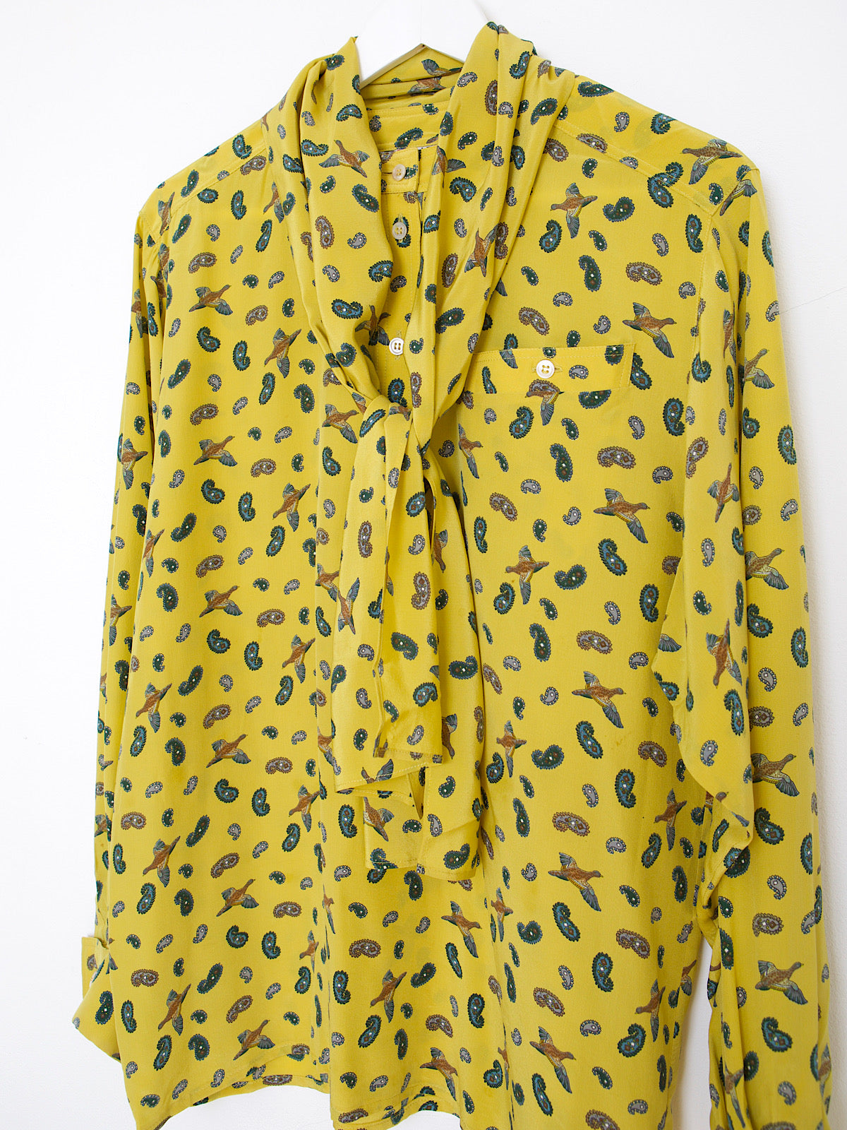 Vintage Escada pure silk shirt with scarf