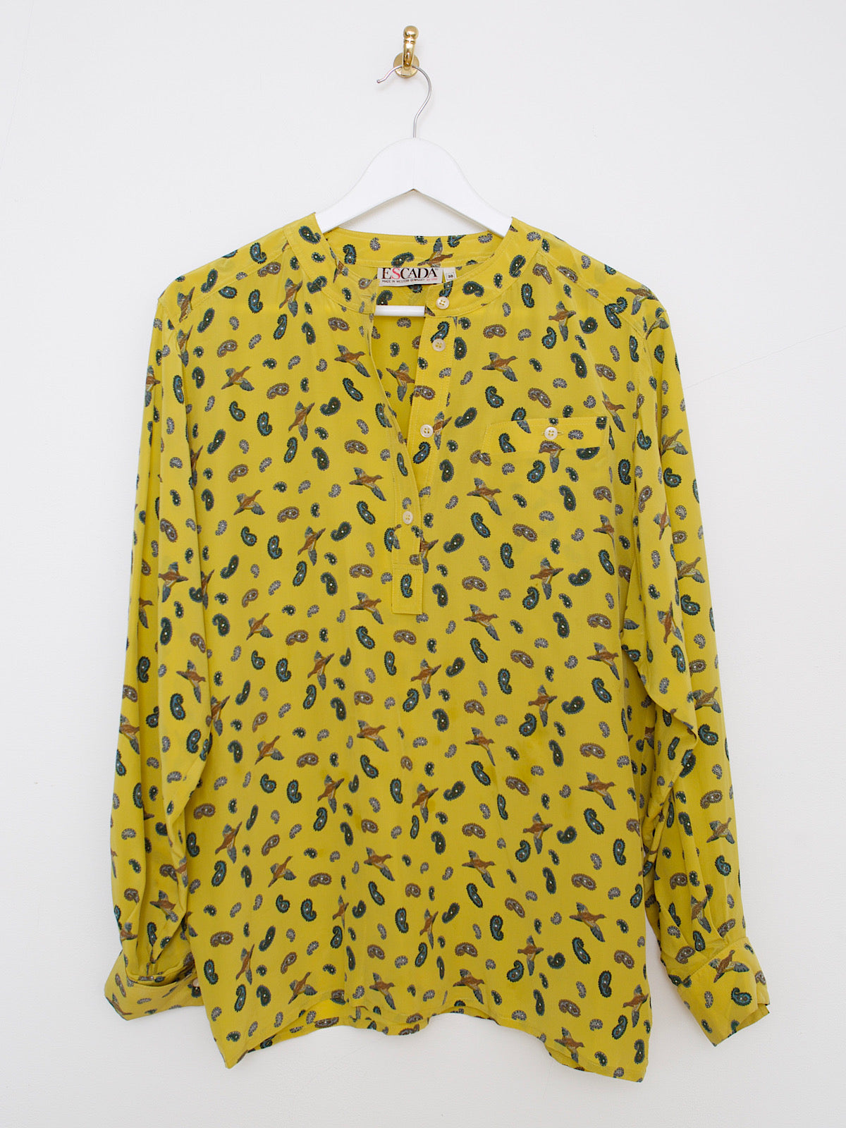 Vintage Escada pure silk shirt with scarf