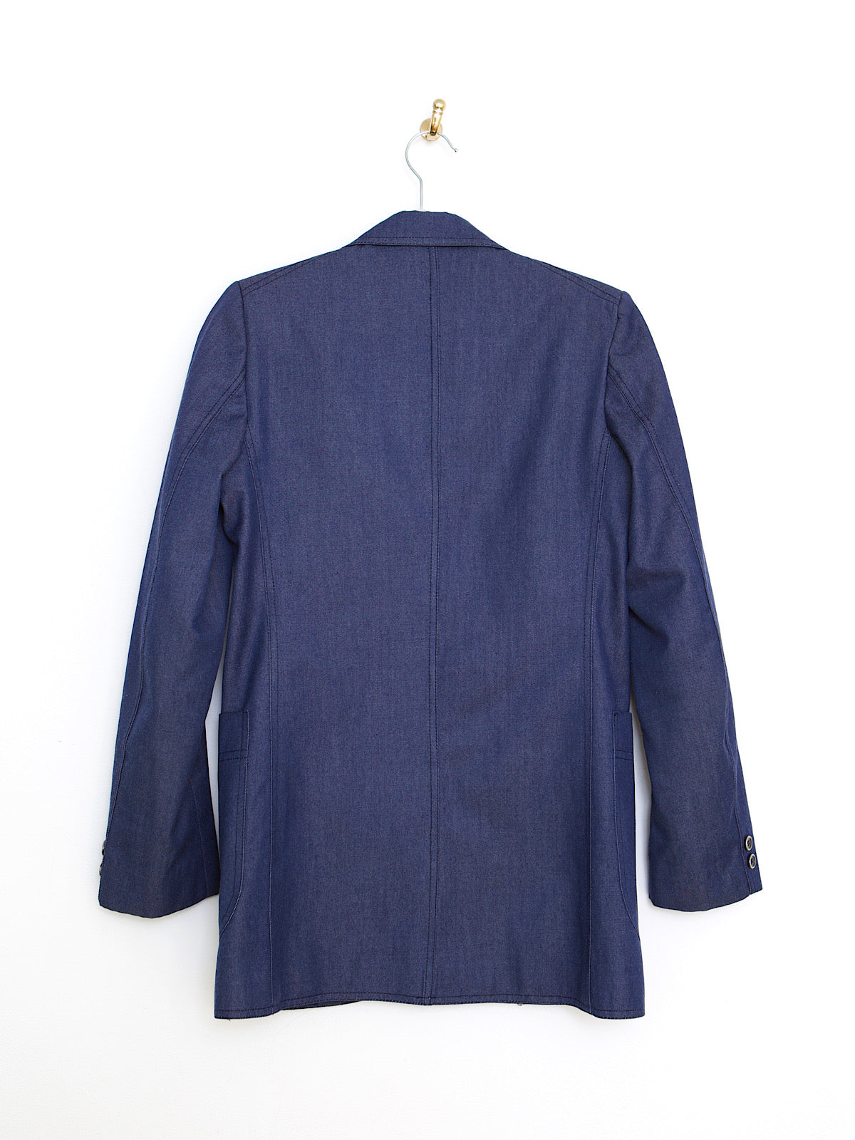 Vintage denim blazer single breasted large pockets