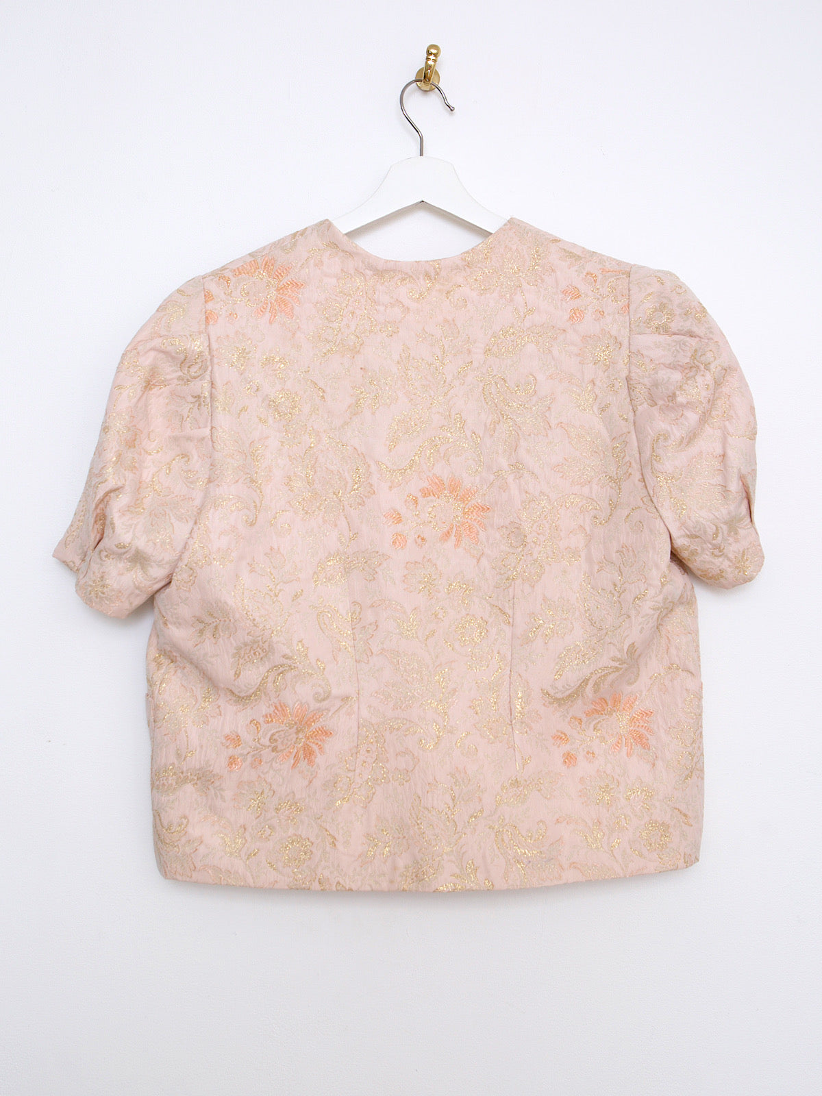 Vintage brocade blazer pastel colour and short sleeves