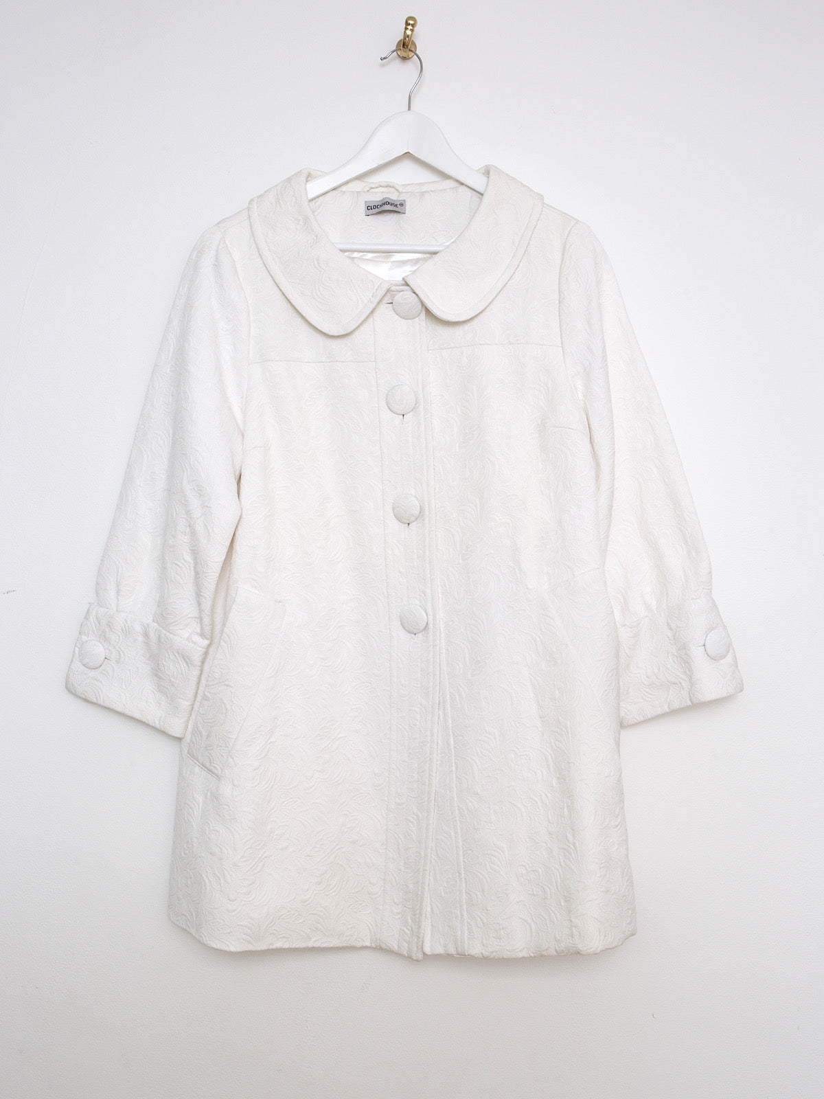 60s style coat short length 3/4 sleeves
