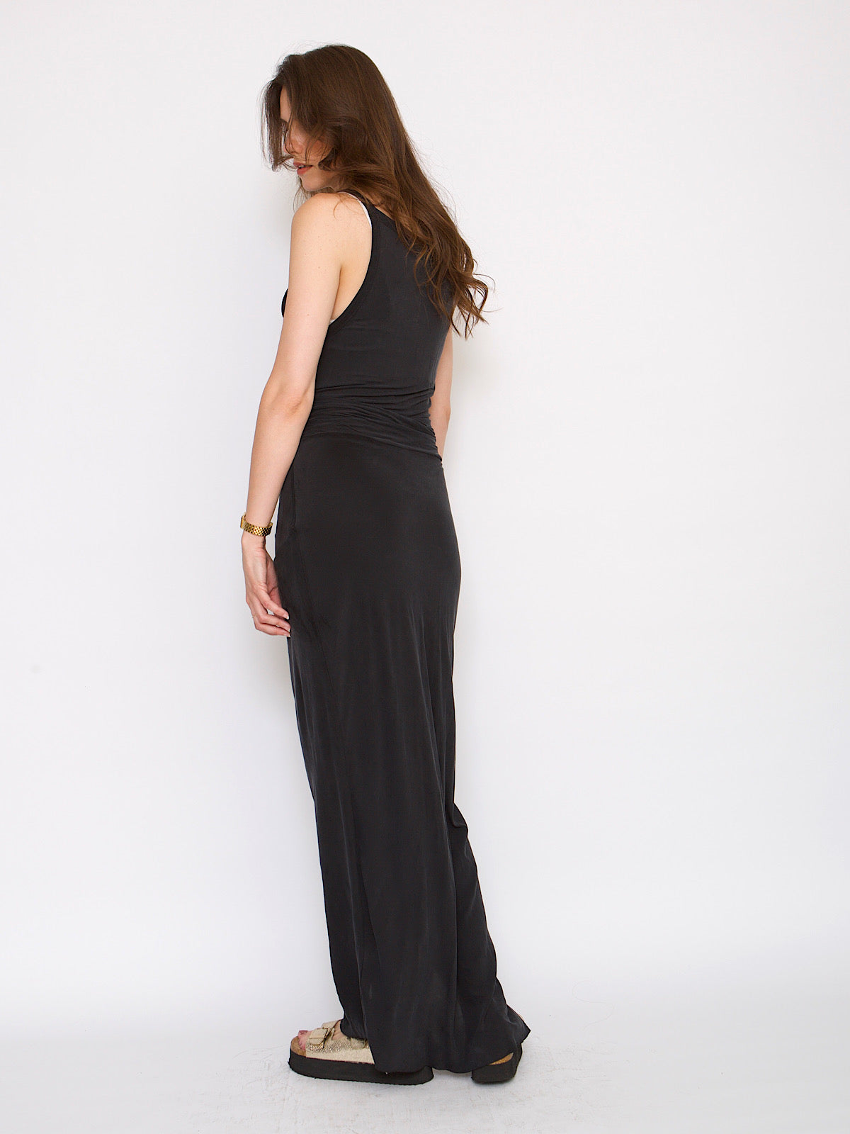 Long and mini rushed dress dark grey by All Saints